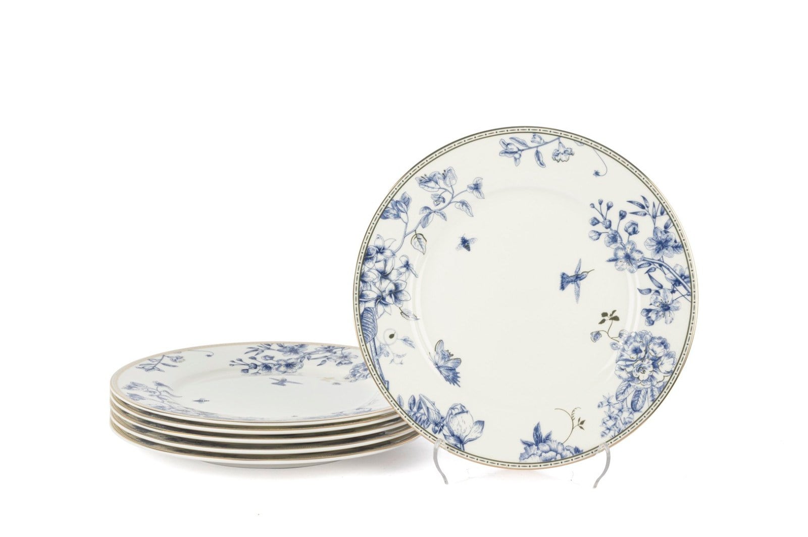 Mikasa Moor Fili e Fiori Mavi Beyaz 6lı Pasta Tabağı 20cm