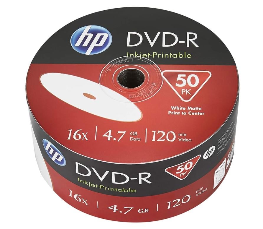 HP İnkjet Printable DVD-R, 16X, 4,7GB, 600 Adet / Koli