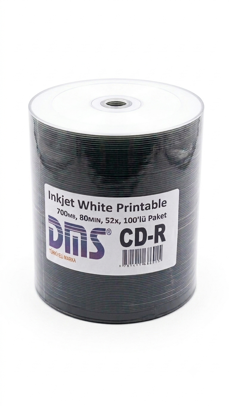 100'lu Paket, İnkjet Printable Boş CD-R 700MB 52X | cduretim.com