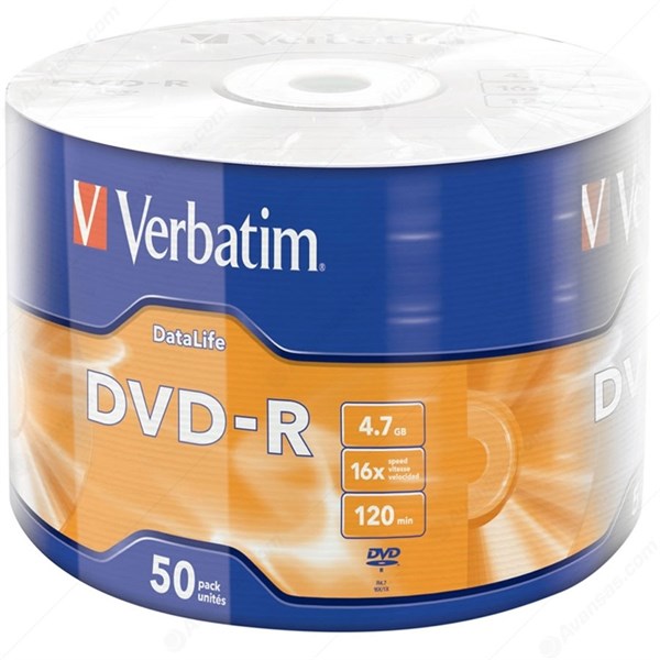 Verbatim DVD-R, 16X, 4.7GB, 50'li Paket