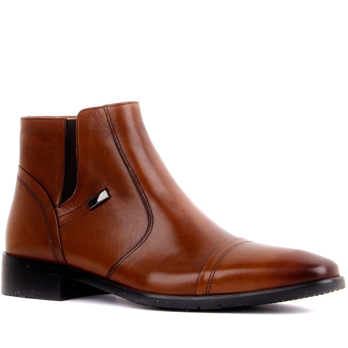 Fermuarlı Hakiki Deri Taba Kauçuk Taban Erkek Bot 3565 875