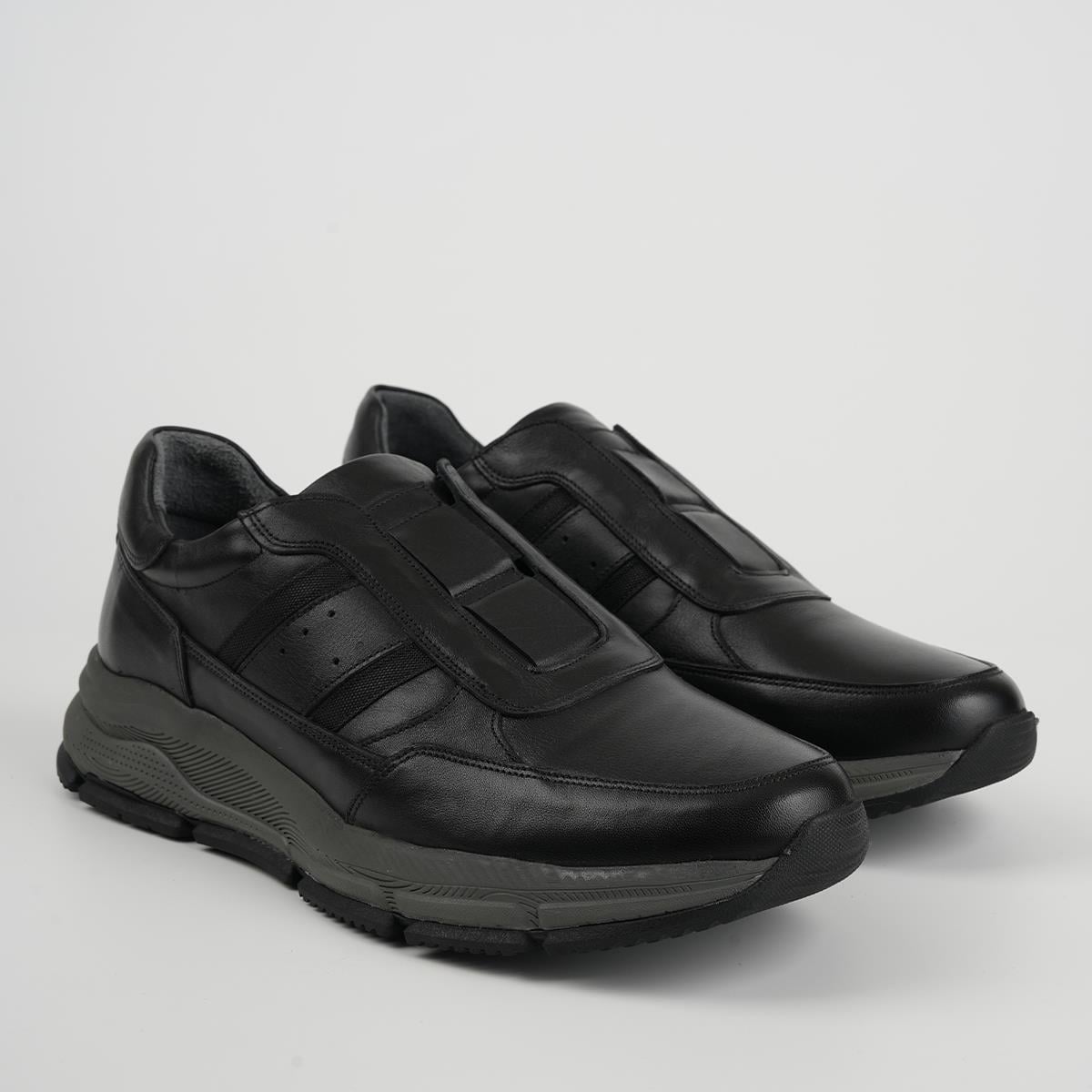 Fosco Hakiki Deri Sneaker Erkek Ayakkabı Siyah 3162 306