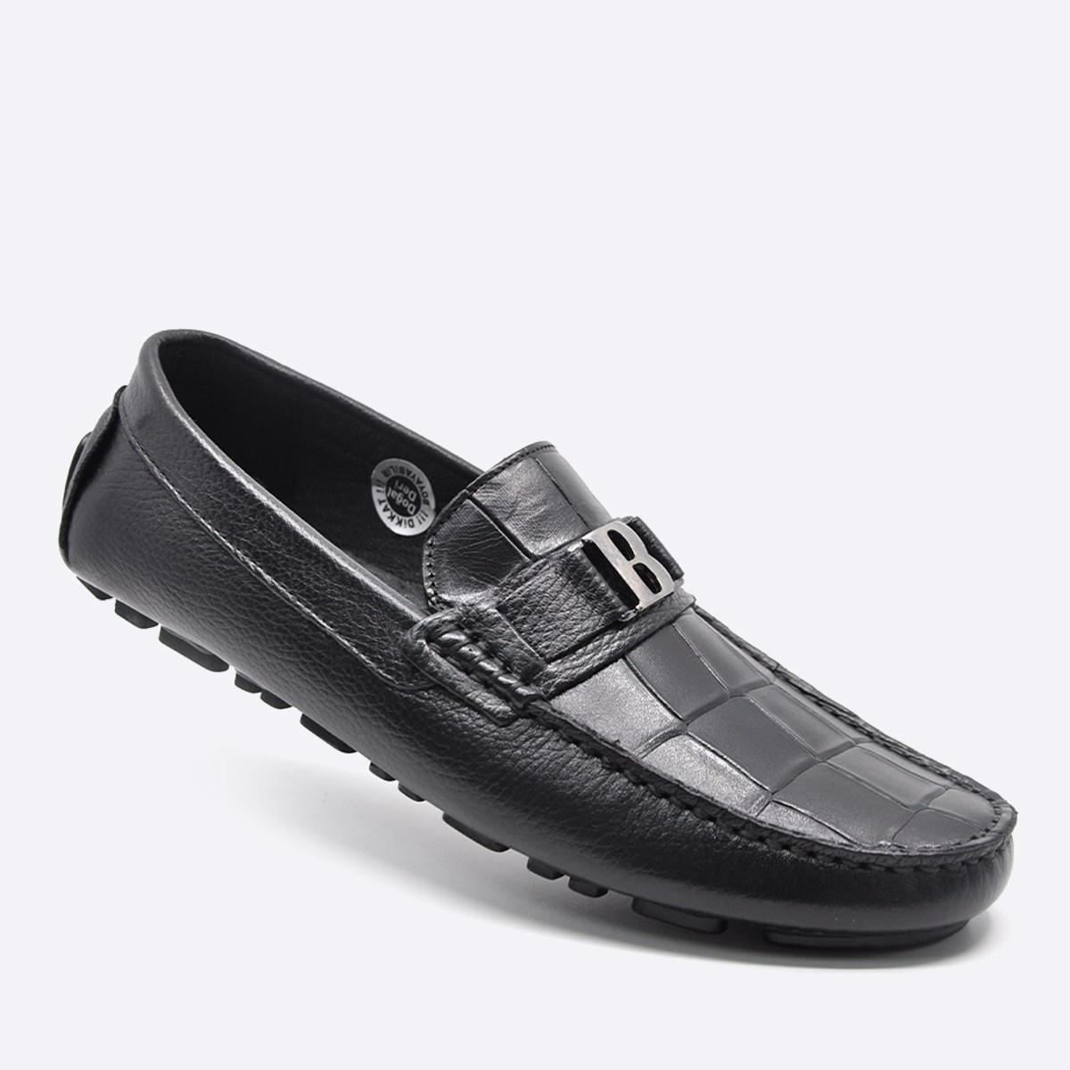 Fosco Yazlık Loafer Erkek Ayakkabı Siyah Kroko 9848