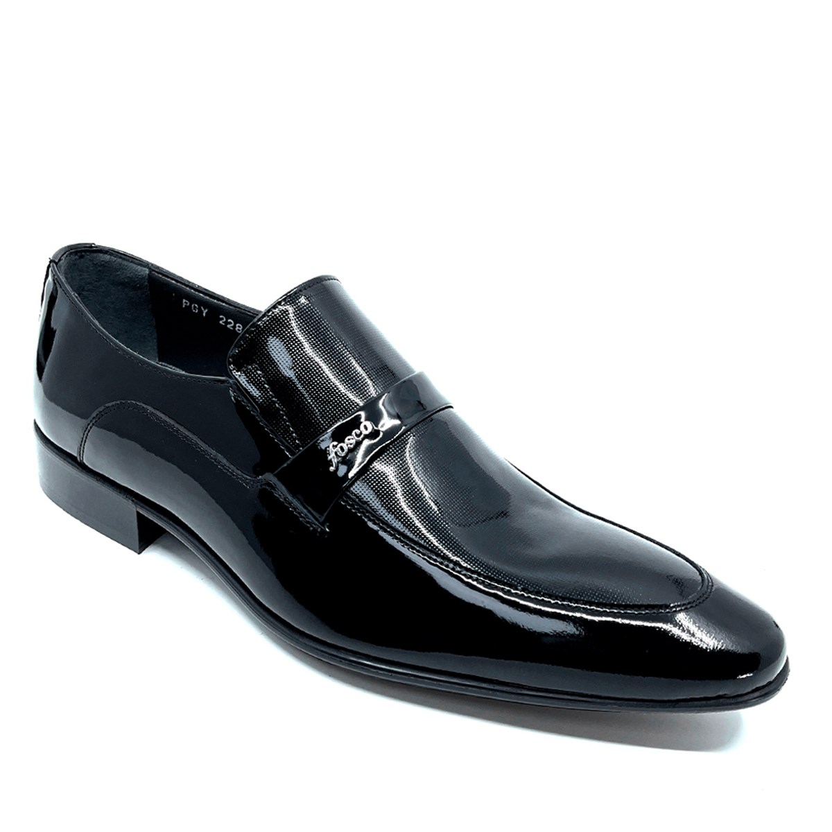 Bağcıksız Siyah Rugan Erkek Klasik Ayakkabı 2280-3 430/843