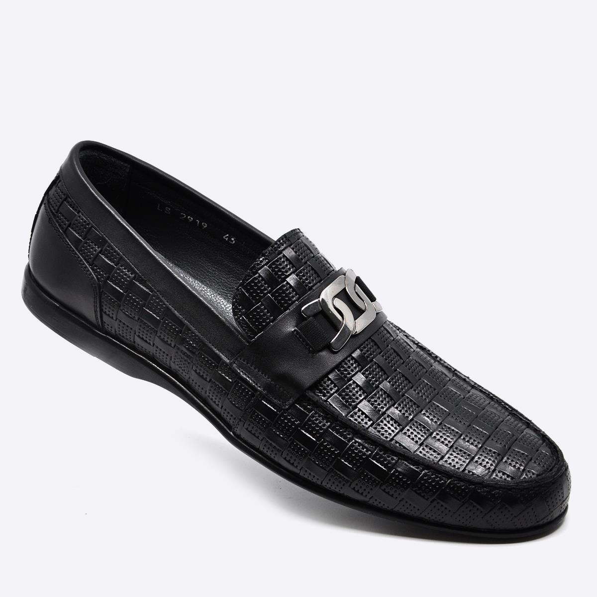 Fosco Hakiki Deri Loafer Günlük Erkek Ayakkabı Siyah 2919 392 46