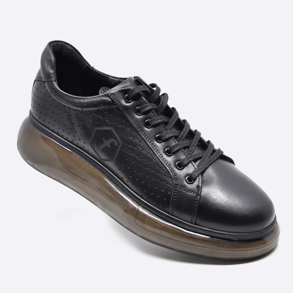 Fosco Hakiki Deri Siyah Sneaker Erkek Ayakkabı 9836 100