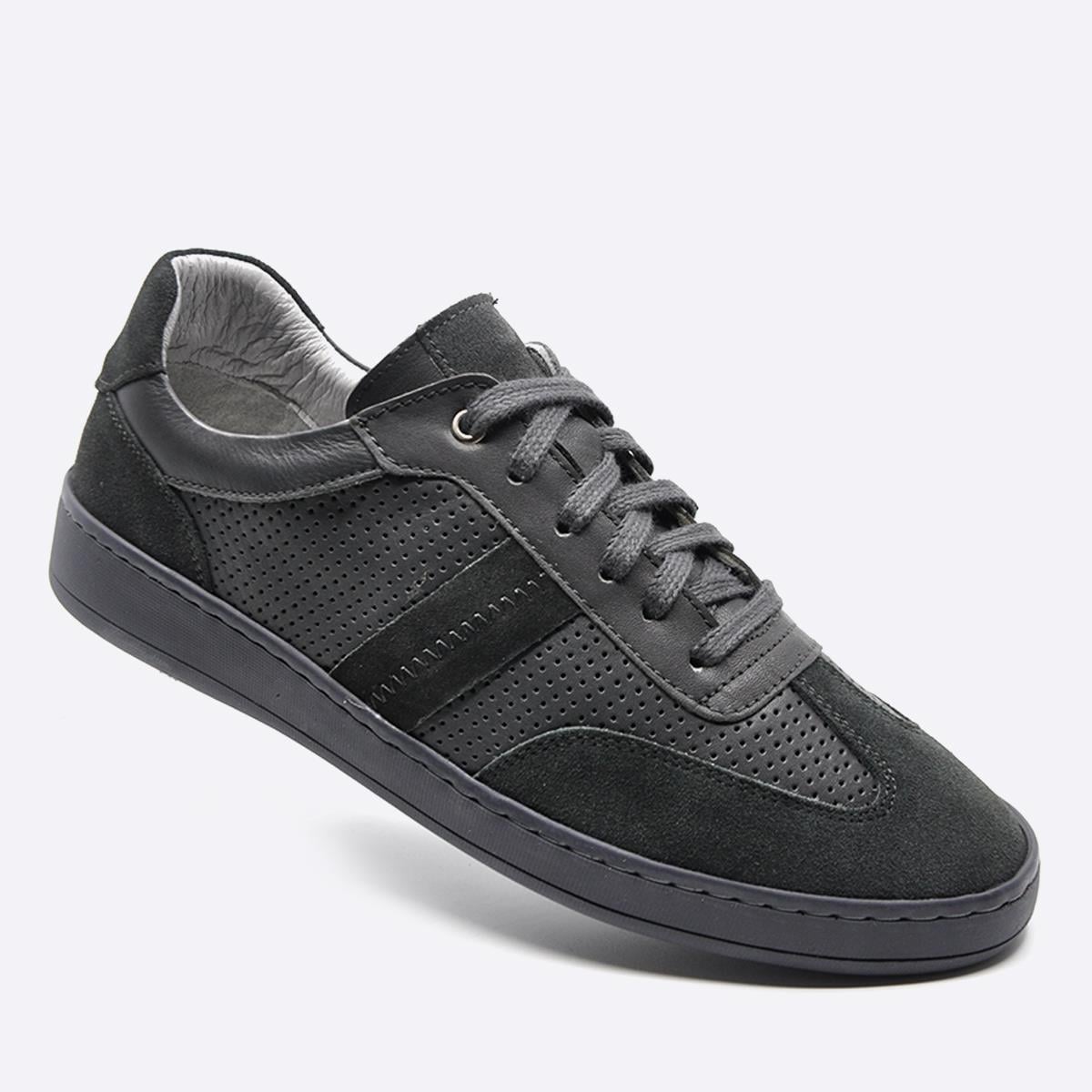 Fosco Hakiki Deri Sneaker Erkek Ayakkabı Gri 9870