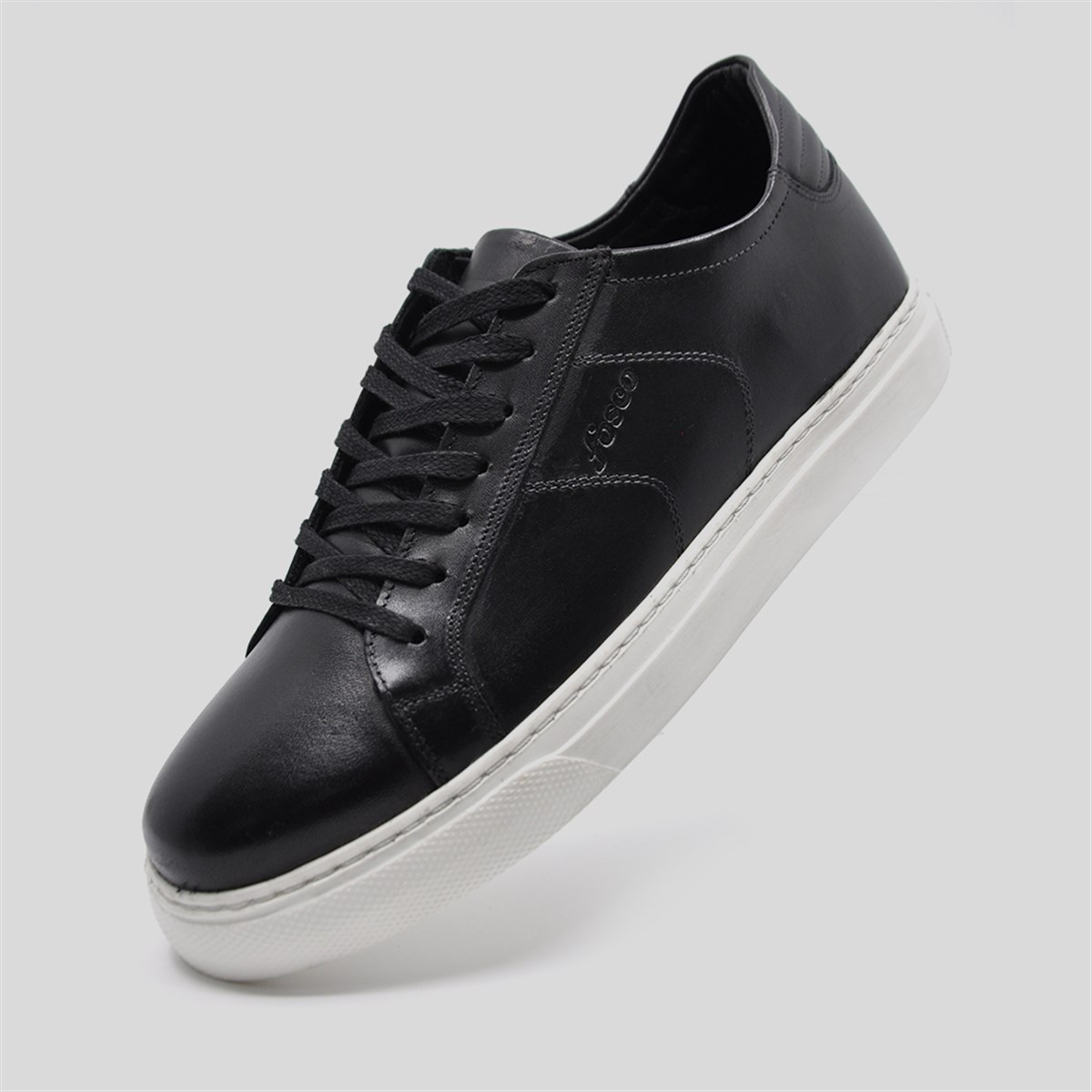 Fosco Hakiki Deri Sneaker Spor Erkek Ayakkabı Siyah 9757