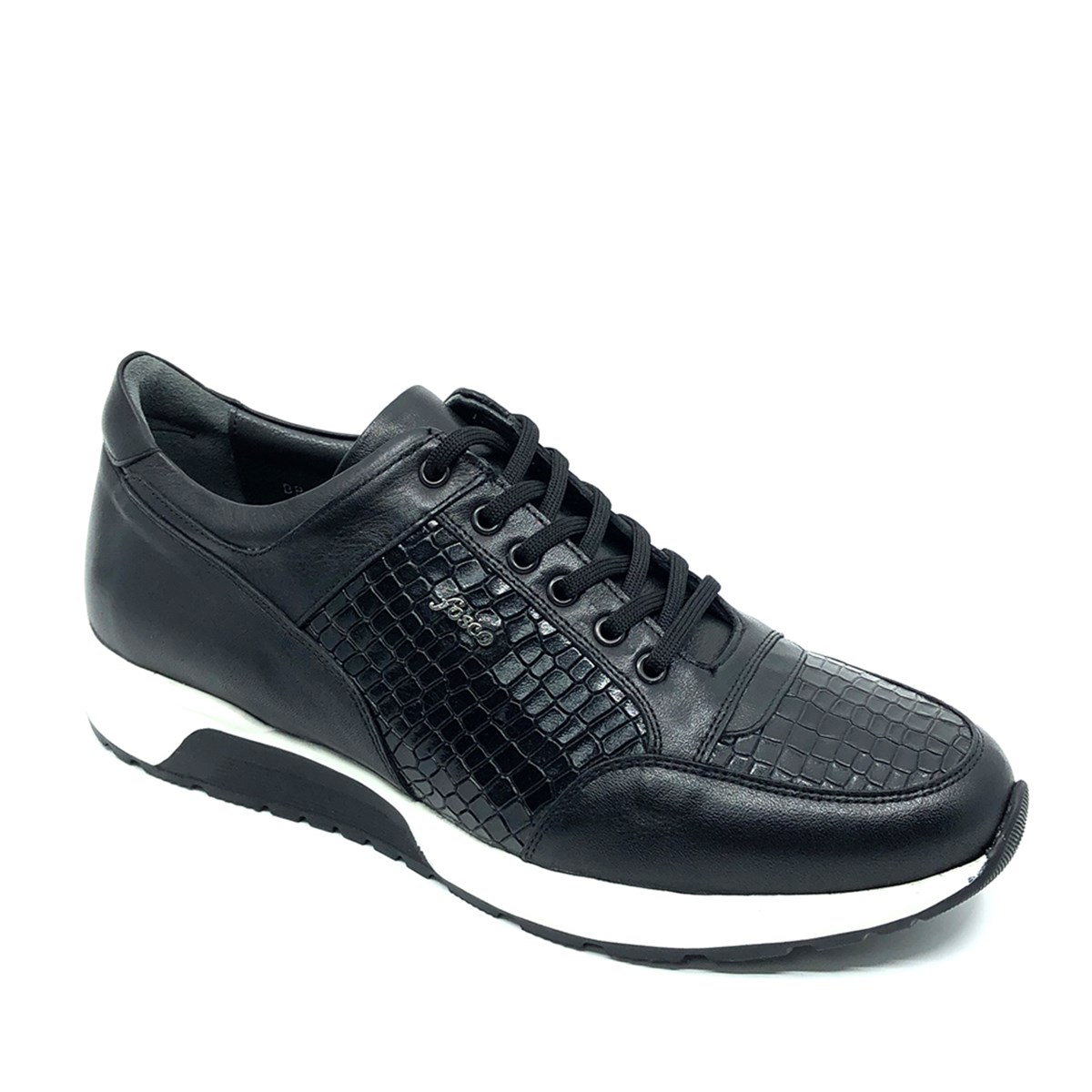 Fosco Sneakers Siyah Hakiki Deri Erkek Ayakkabı 2550 306 281