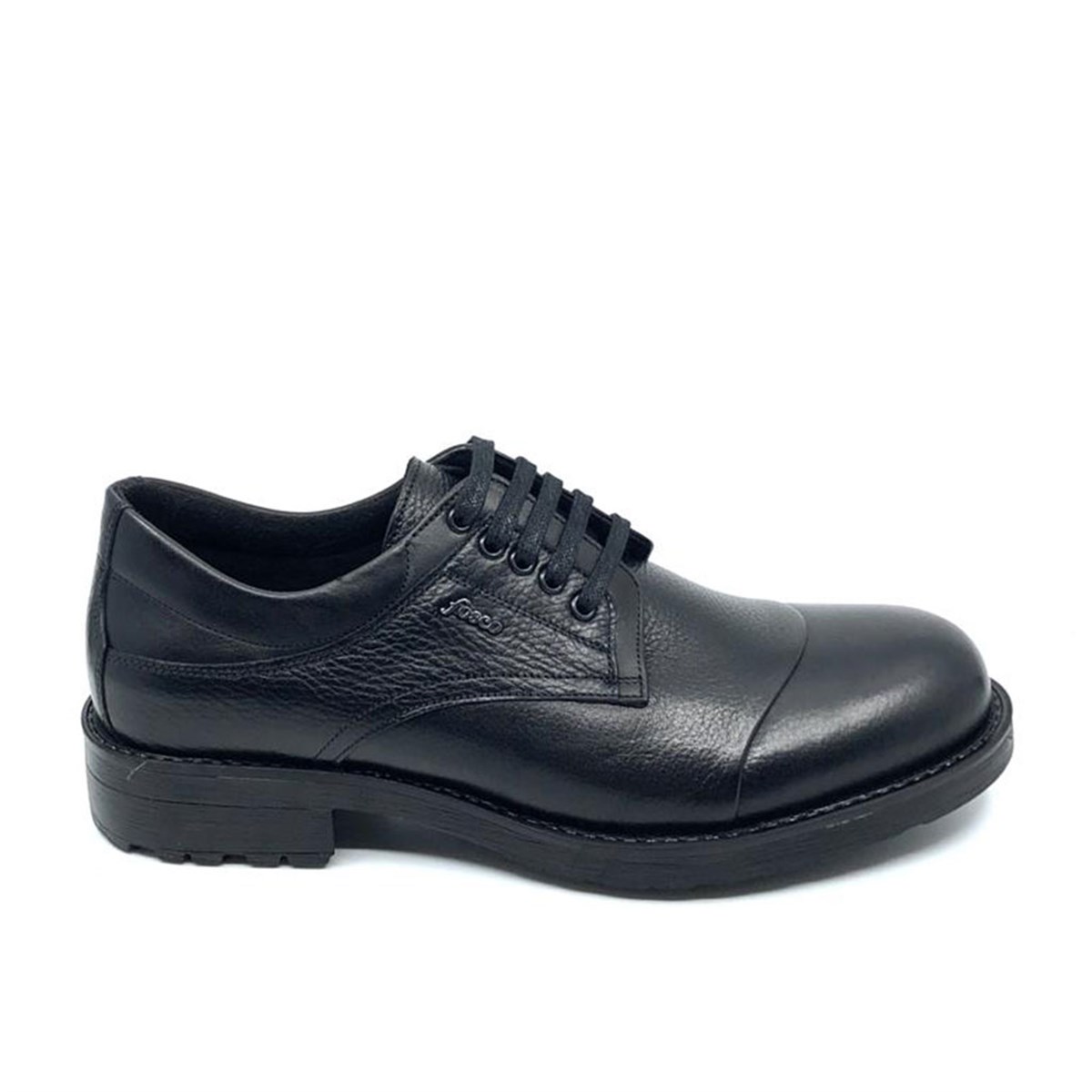 Siyah Hakiki Deri Kauçuk Taban Sıcak Astar Kışlık Erkek Ayakkabı 7520 551  600 - Fosco