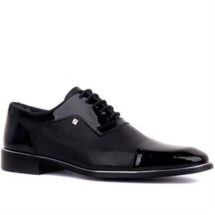 Bağcıklı Siyah Rugan Erkek Klasik Ayakkabı 9026 430 316 - Fosco
