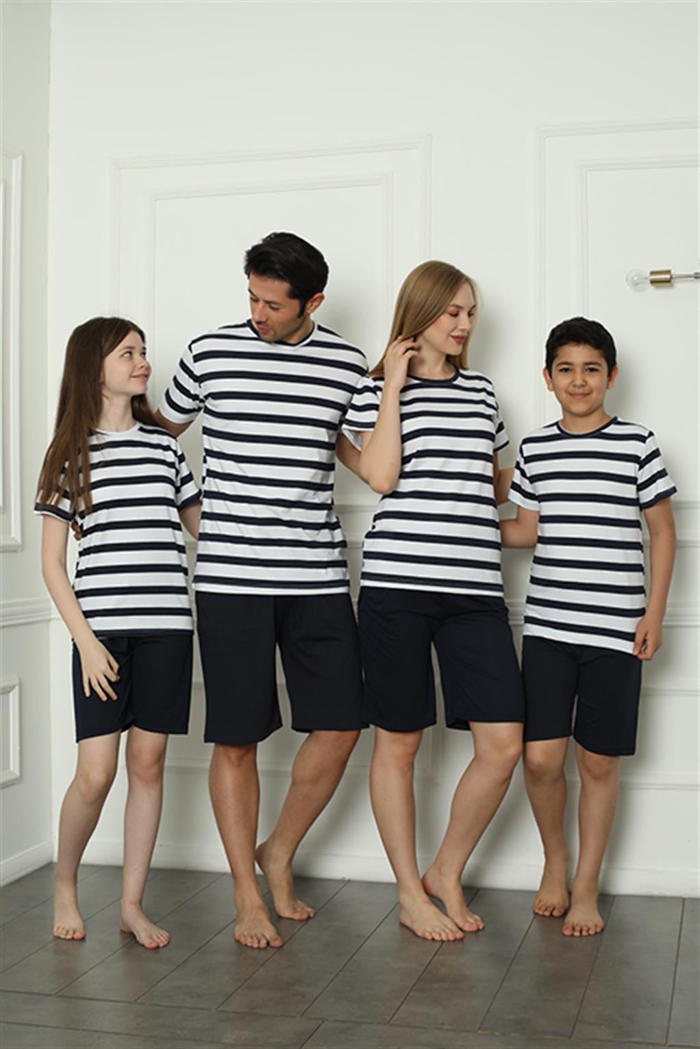 Akbeniz Aile Penye Şortlu Pijama Takım (baba - oğul ) 50116 Ayrı Ayrı Satılır . Fiyatları Farklıdır