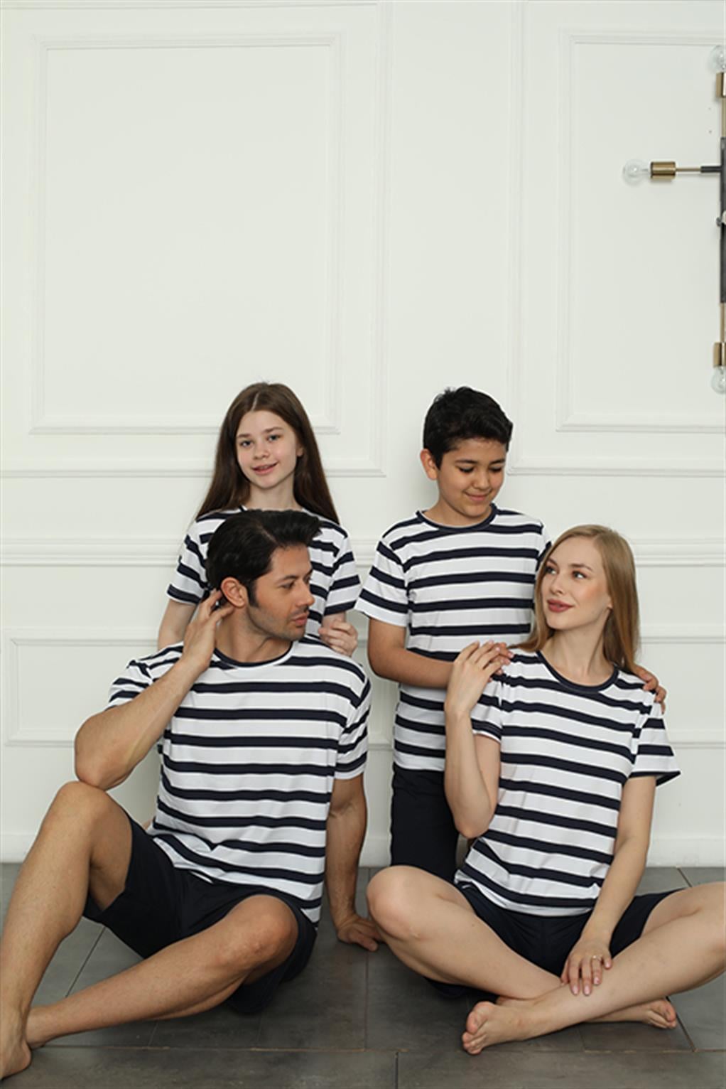 Akbeniz Aile Penye Şortlu Pijama Takım (anne - kız ) 50116 Ayrı Ayrı Satılır . Fiyatları Farklıdır