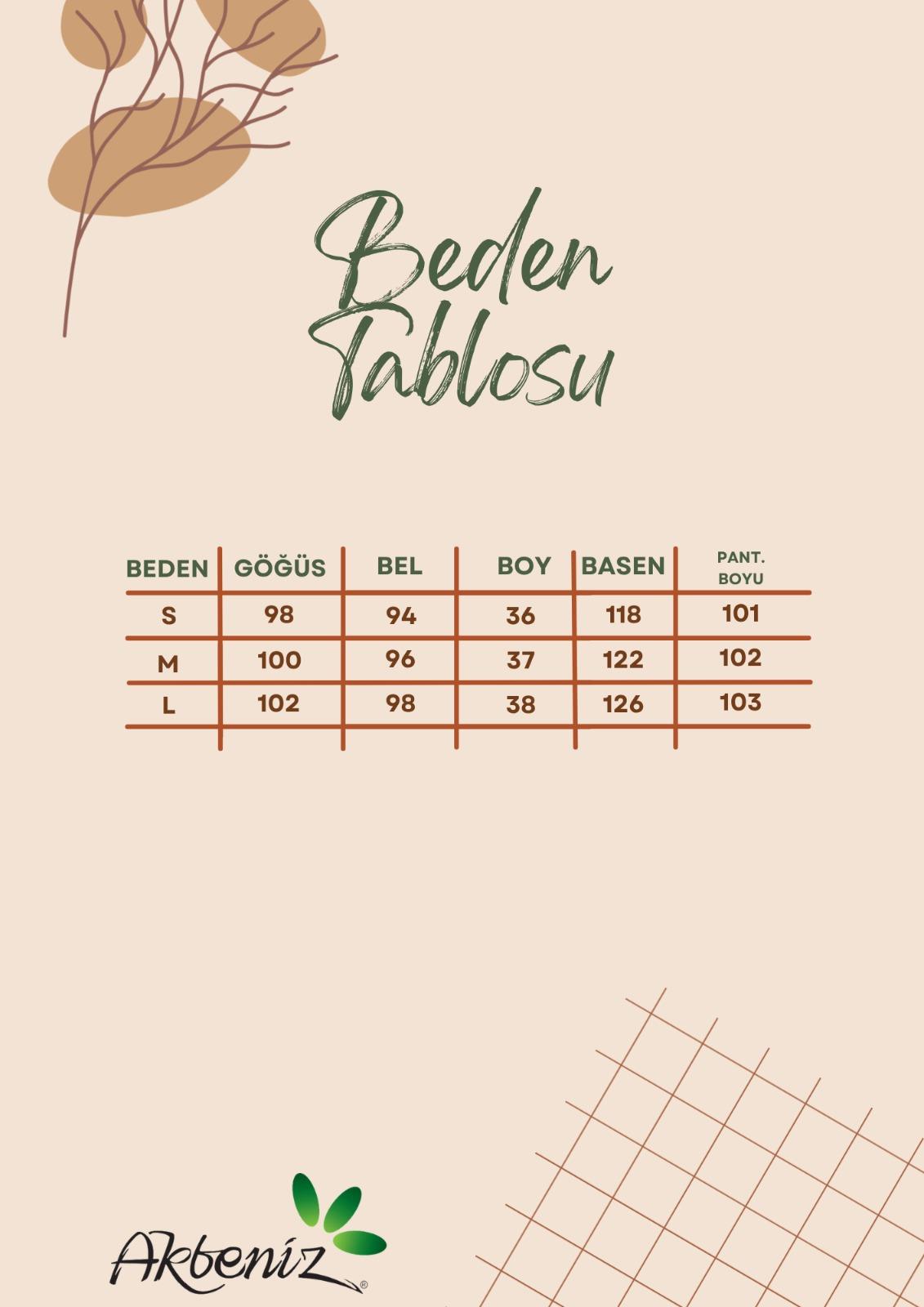 Akbeniz Baskılı Crop T-Shirt Pantolon Takım Kum Kahve