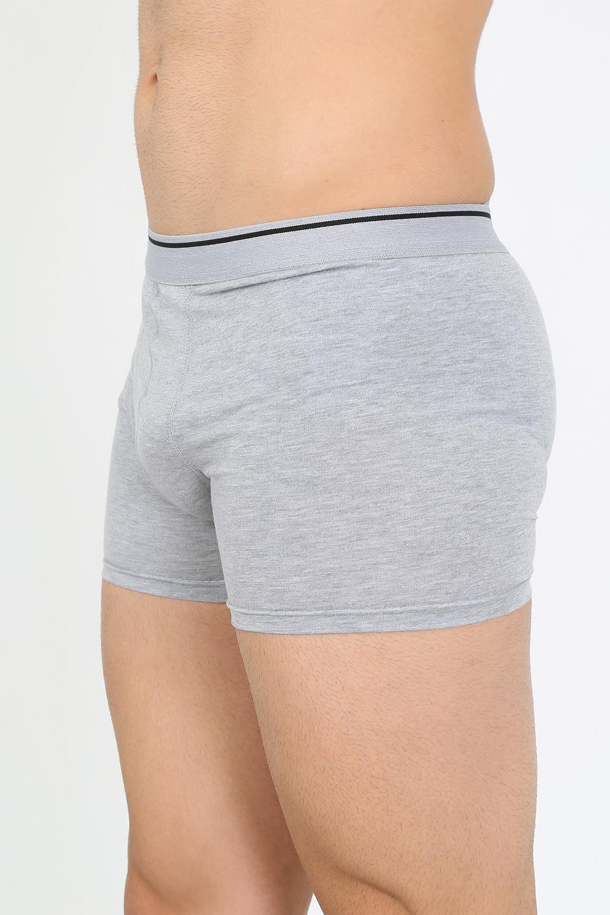 Akbeniz Erkek Büyük Beden Pamuklu Likralı Boxer Gri 40134