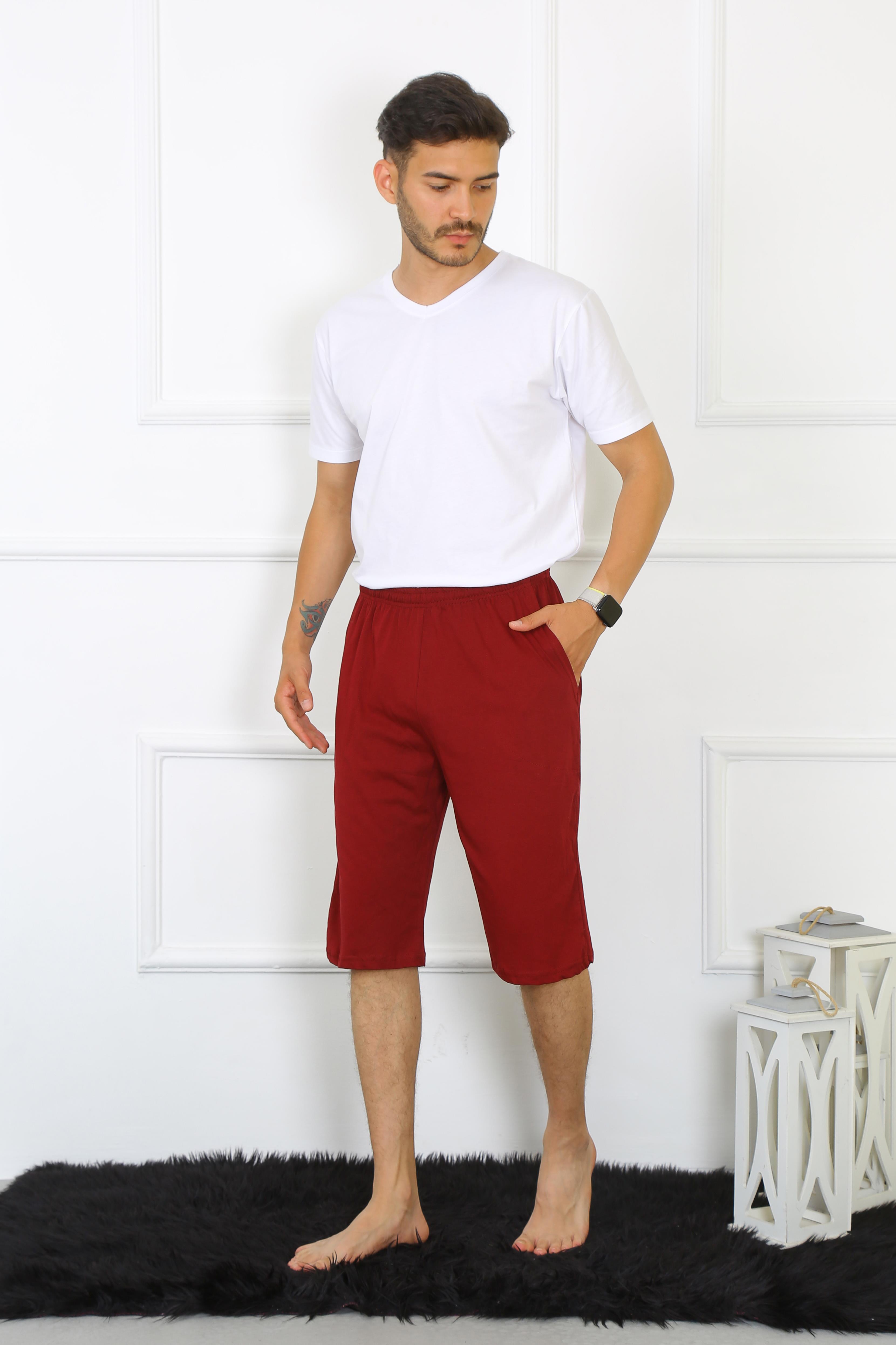 Akbeniz Erkek Cepli Pamuk Lakost Kapri Bordo 27554