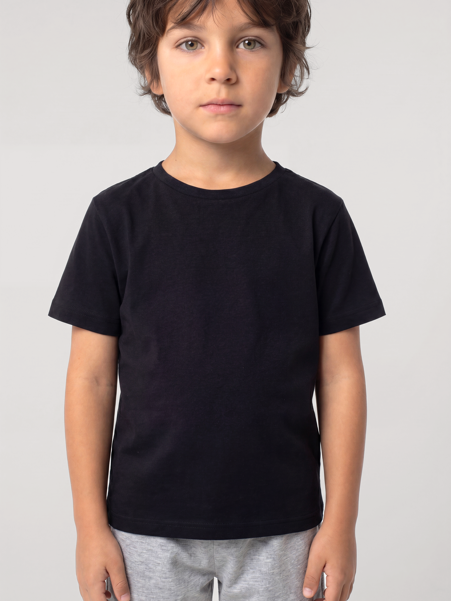 Akbeniz Erkek Çocuk Siyah Basic Kısa Kollu Şortlu Pijama Takımı