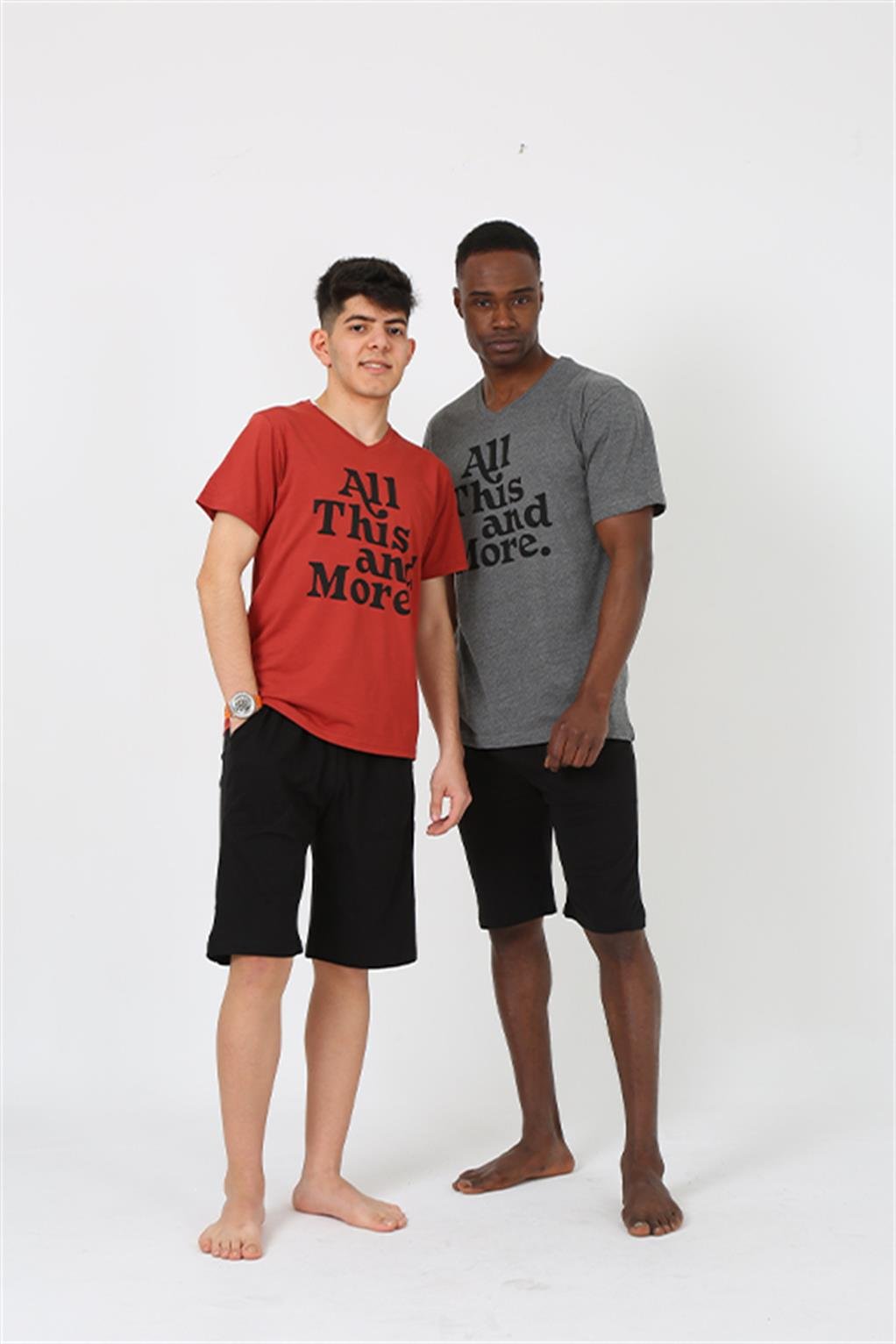 Akbeniz Erkek Genç Garson Boy Kısa Kol Bordo Penye Şortlu Pijama Takımı 20377