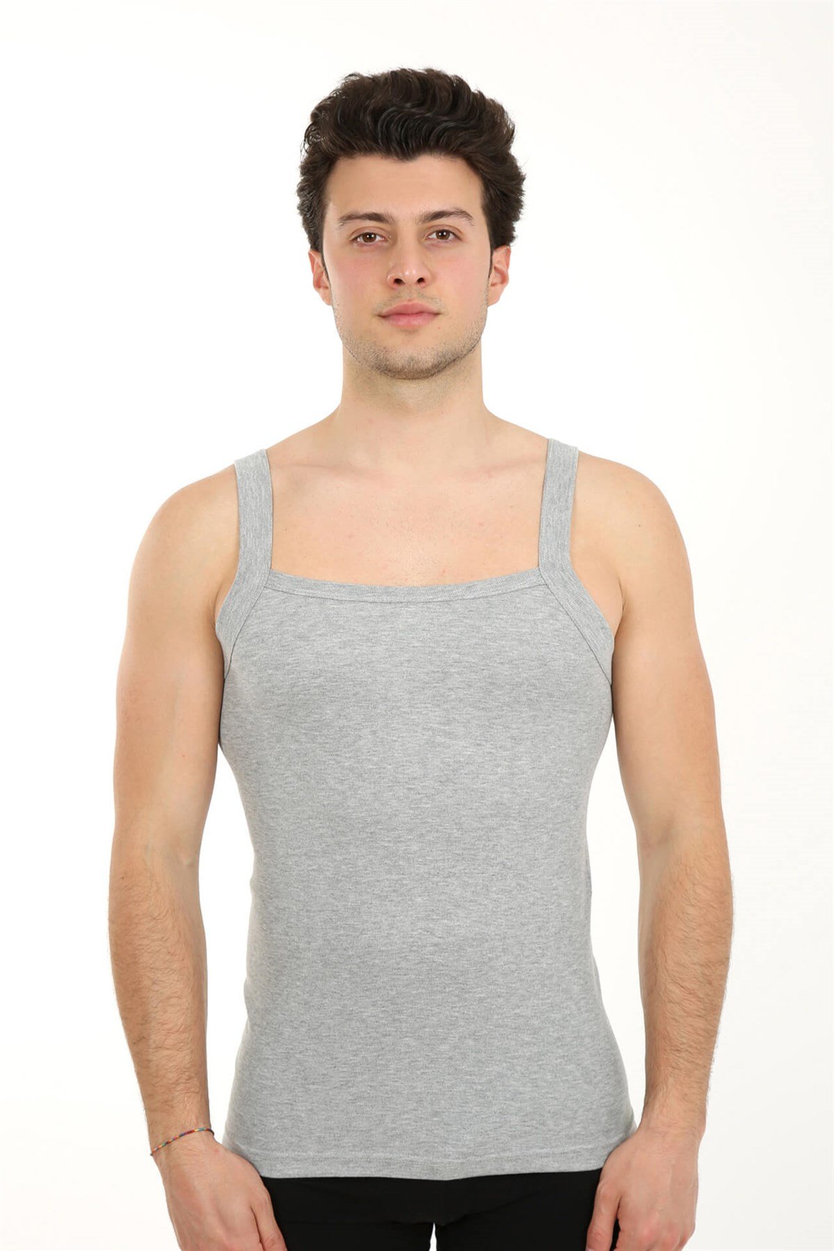 Akbeniz Erkek Kalın Askılı Likralı Atlet 21002