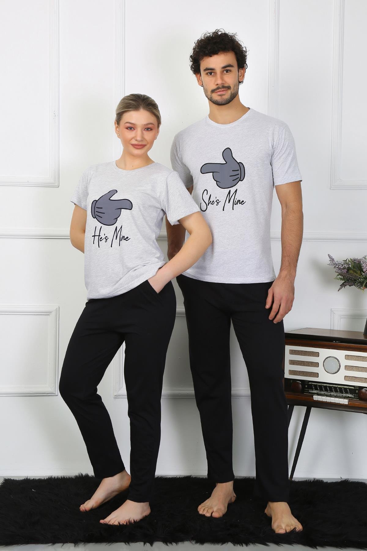 Akbeniz Erkek Pamuk Penye Sevgili Kombini Pijama Takımı Gri 50126 Tek Takım Fiyatıdır