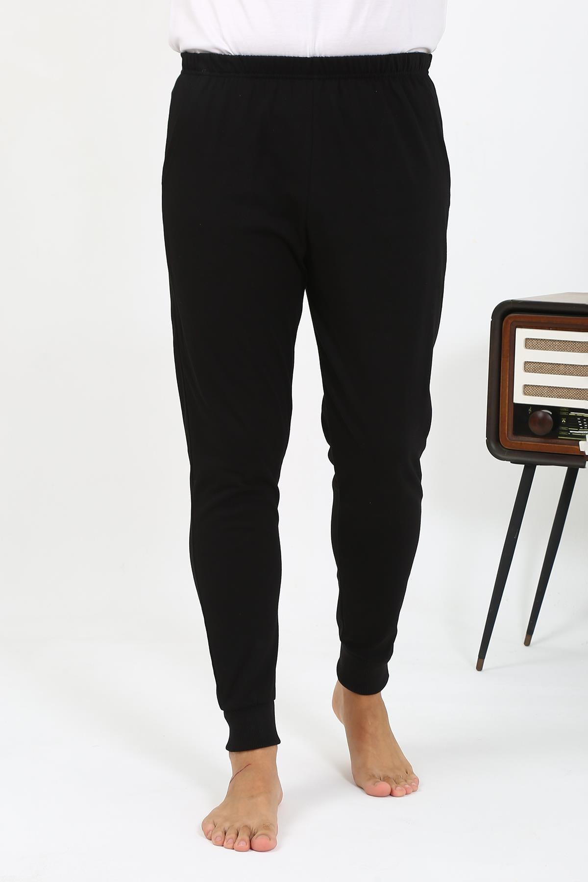 Akbeniz Erkek Pamuk Tek Alt Pijama Siyah 27551
