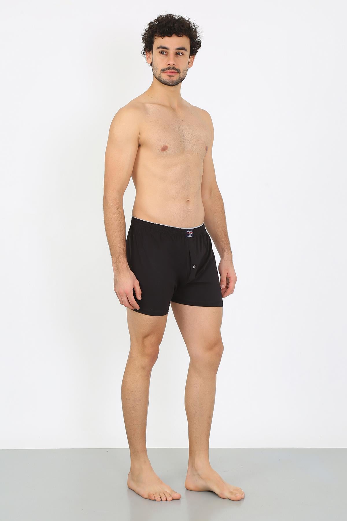 Akbeniz Erkek Penye Boxer Siyah 40091