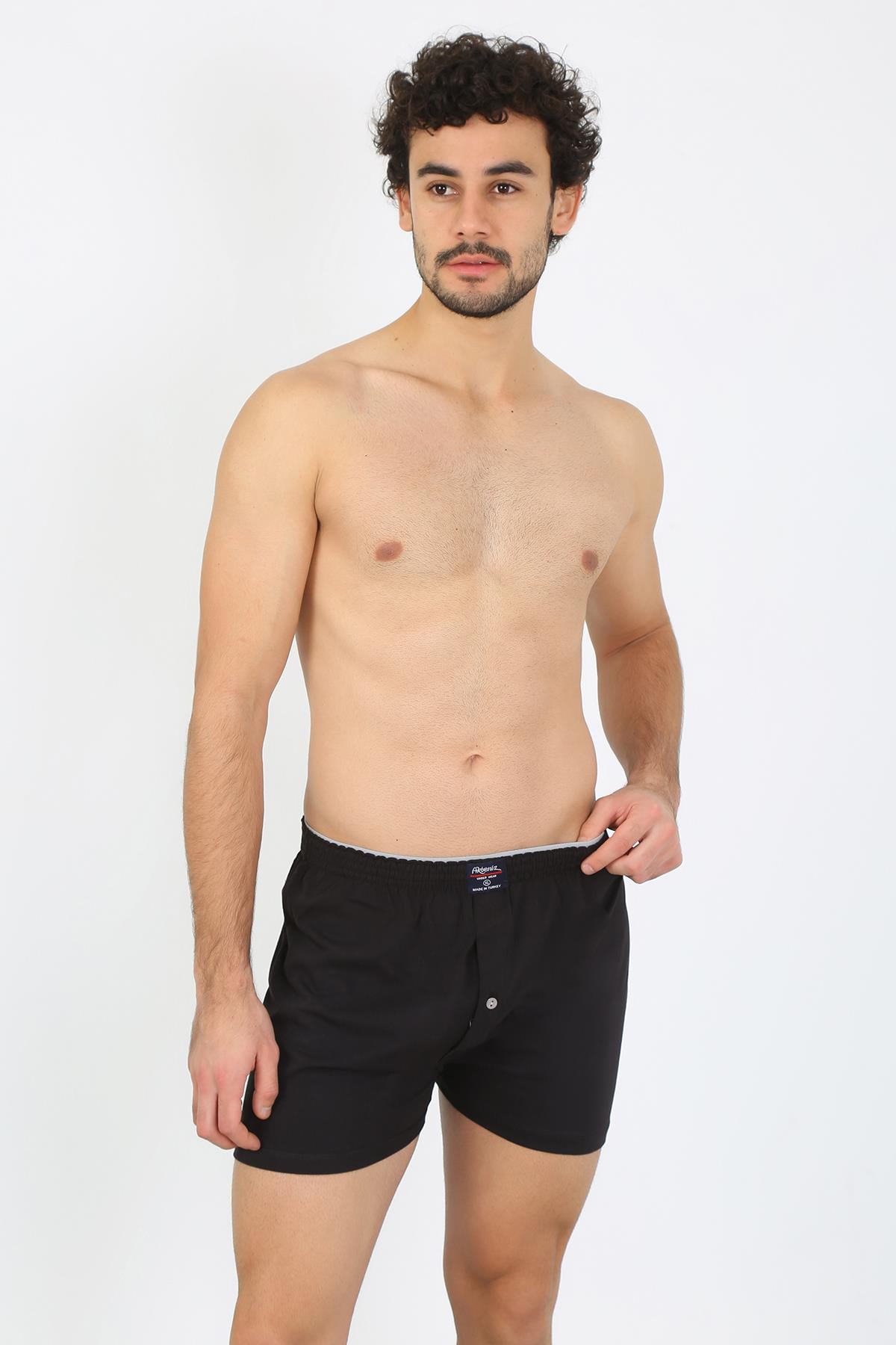 Akbeniz Erkek Penye Boxer Siyah 40091