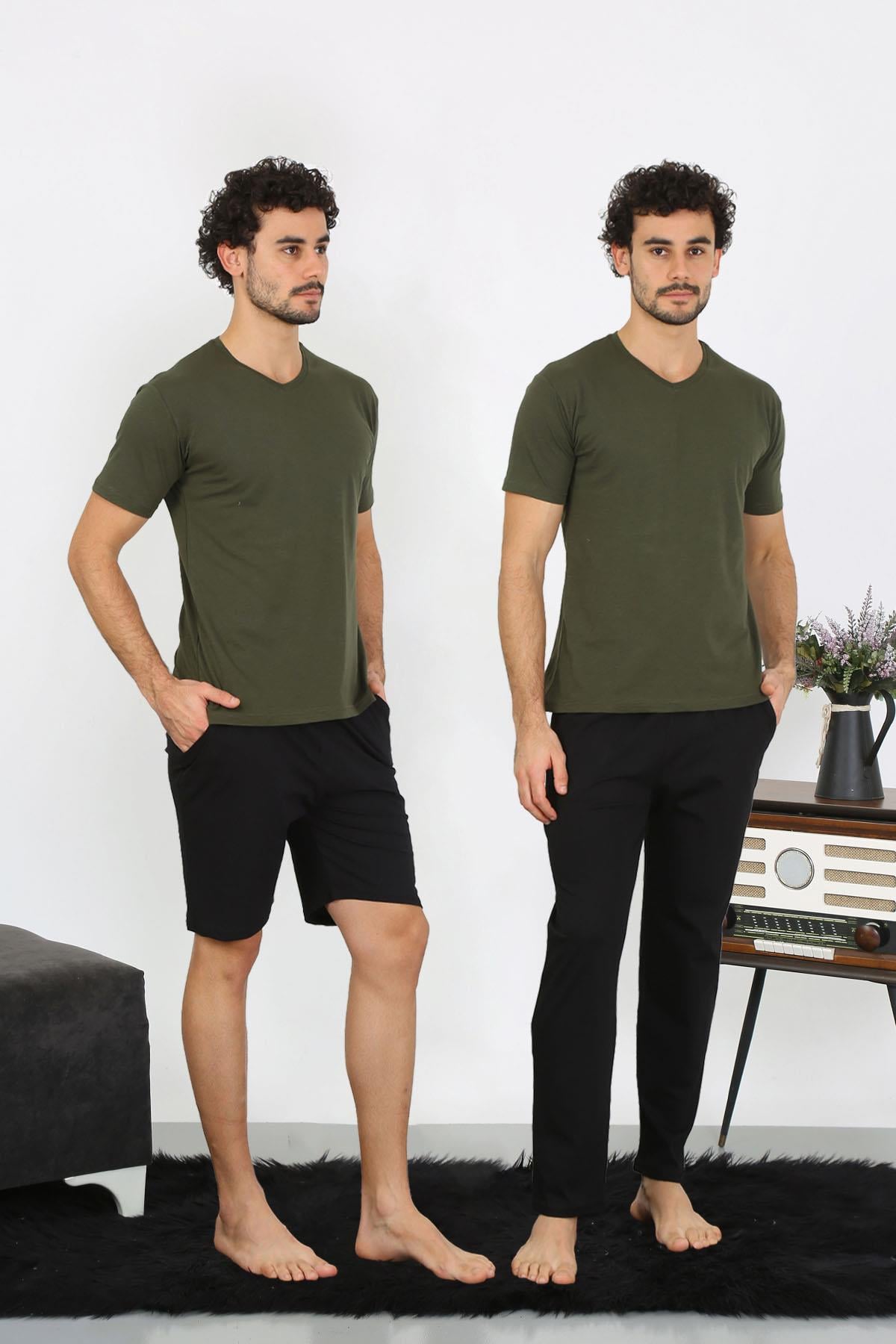 Akbeniz Erkek Penye Haki 3lü Pijama Takımı 6848