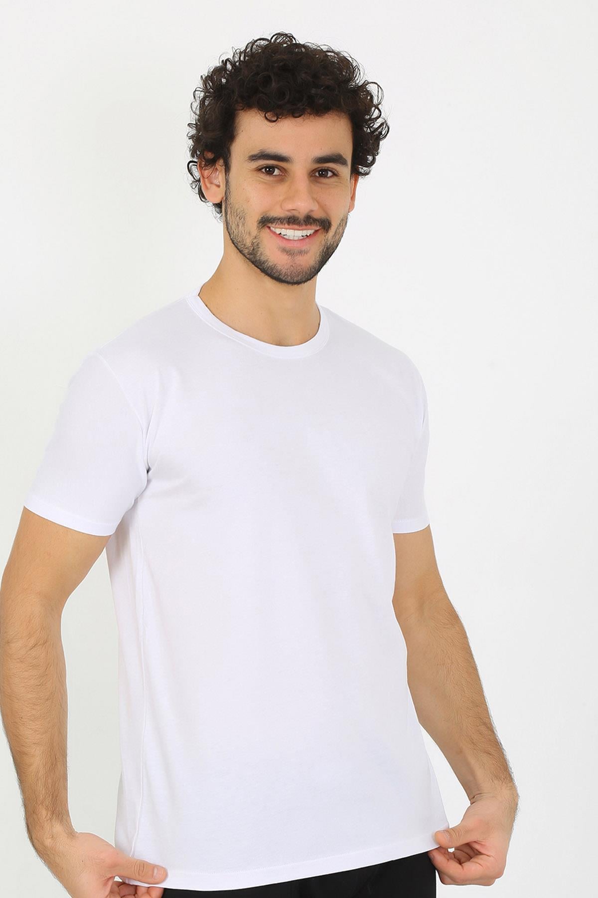Akbeniz Erkek Sıfır Yaka Beyaz Penye Atlet 6567