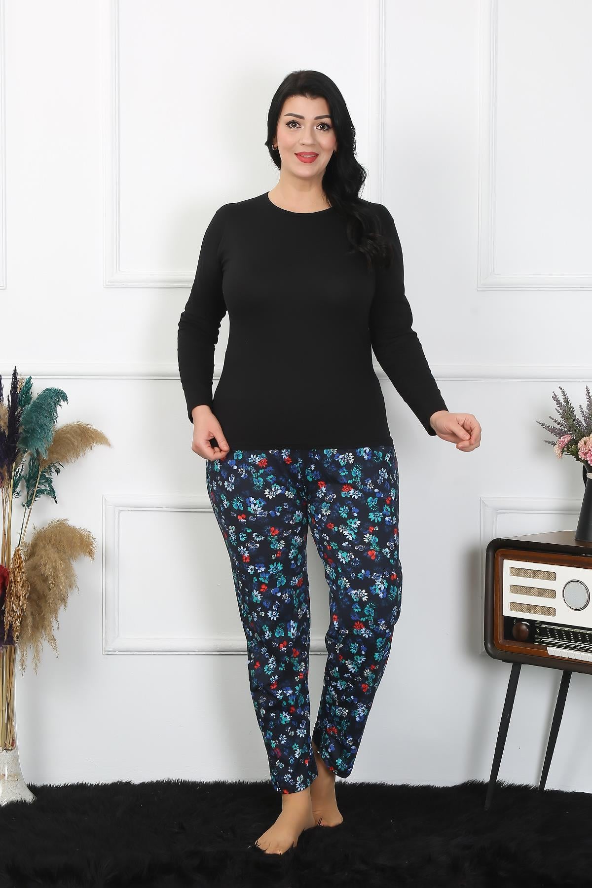 Akbeniz Kadın Büyük Beden Tek Alt Pijama 27501