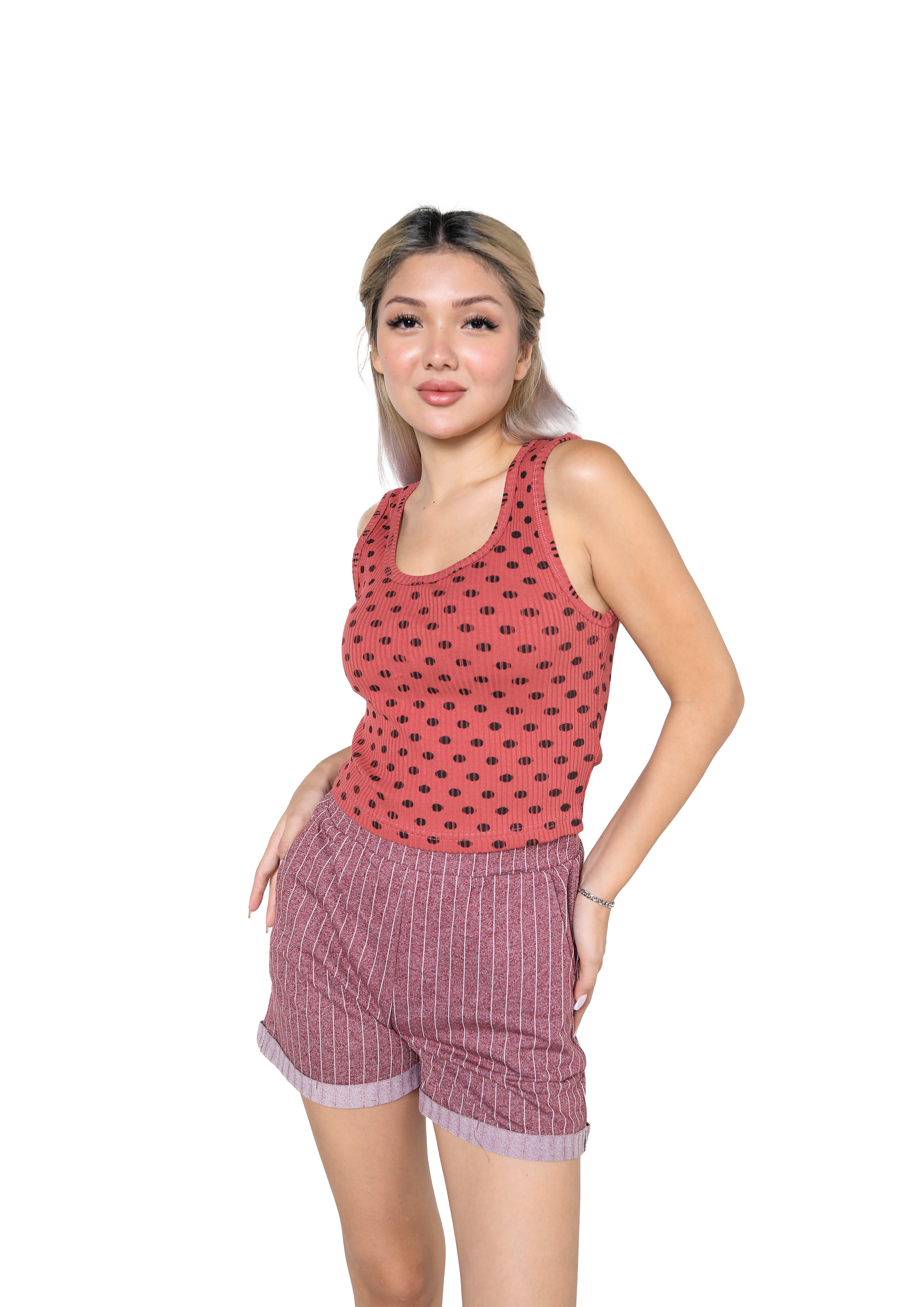 Akbeniz Kadın Kalın Askılı Şortlu Pijama Takım 3630