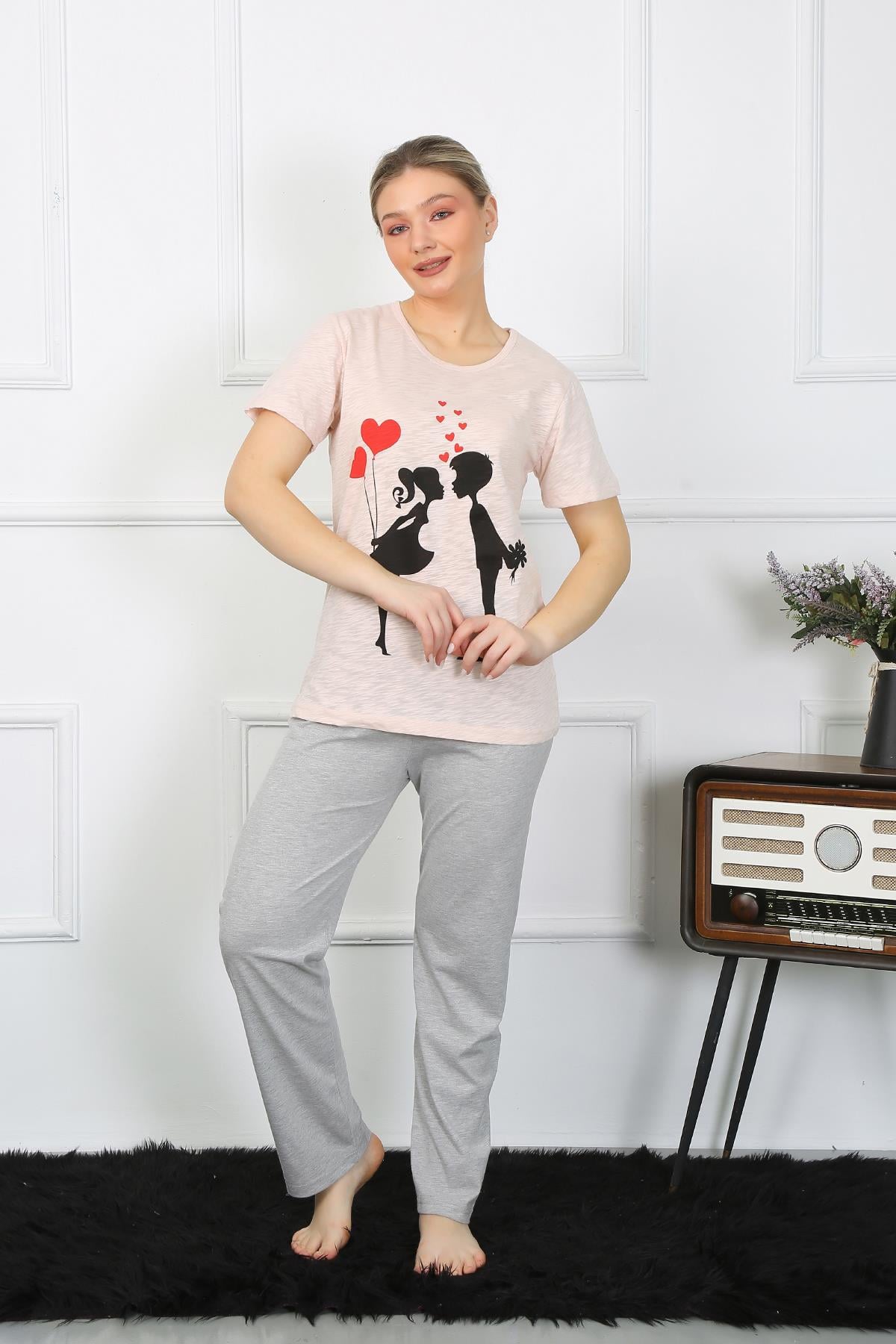 Akbeniz Kadın Kısa Kol Penye Pijama Takım 4207