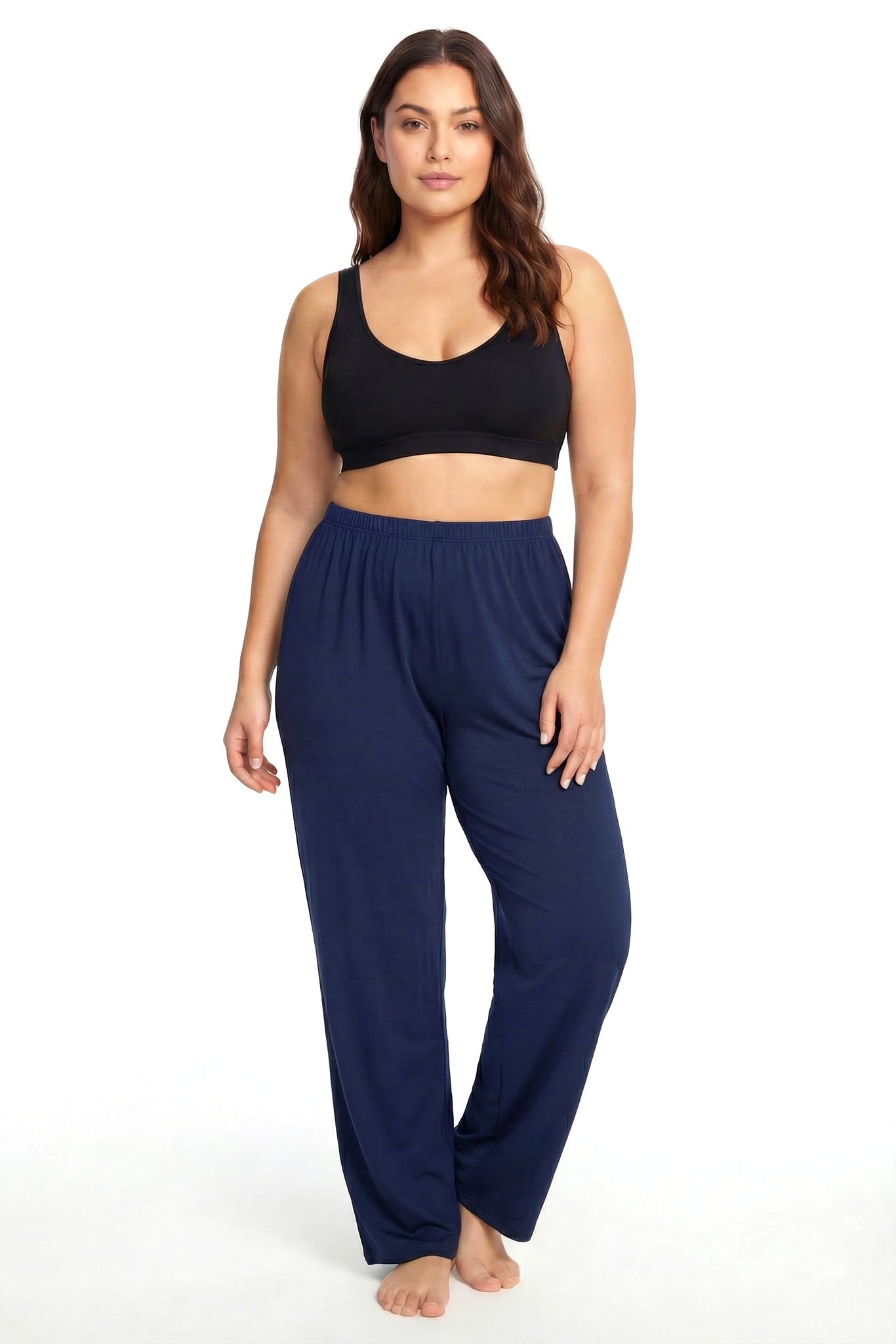 Akbeniz Kadın Lacivert Polyester Büyük Beden Pijama Altı