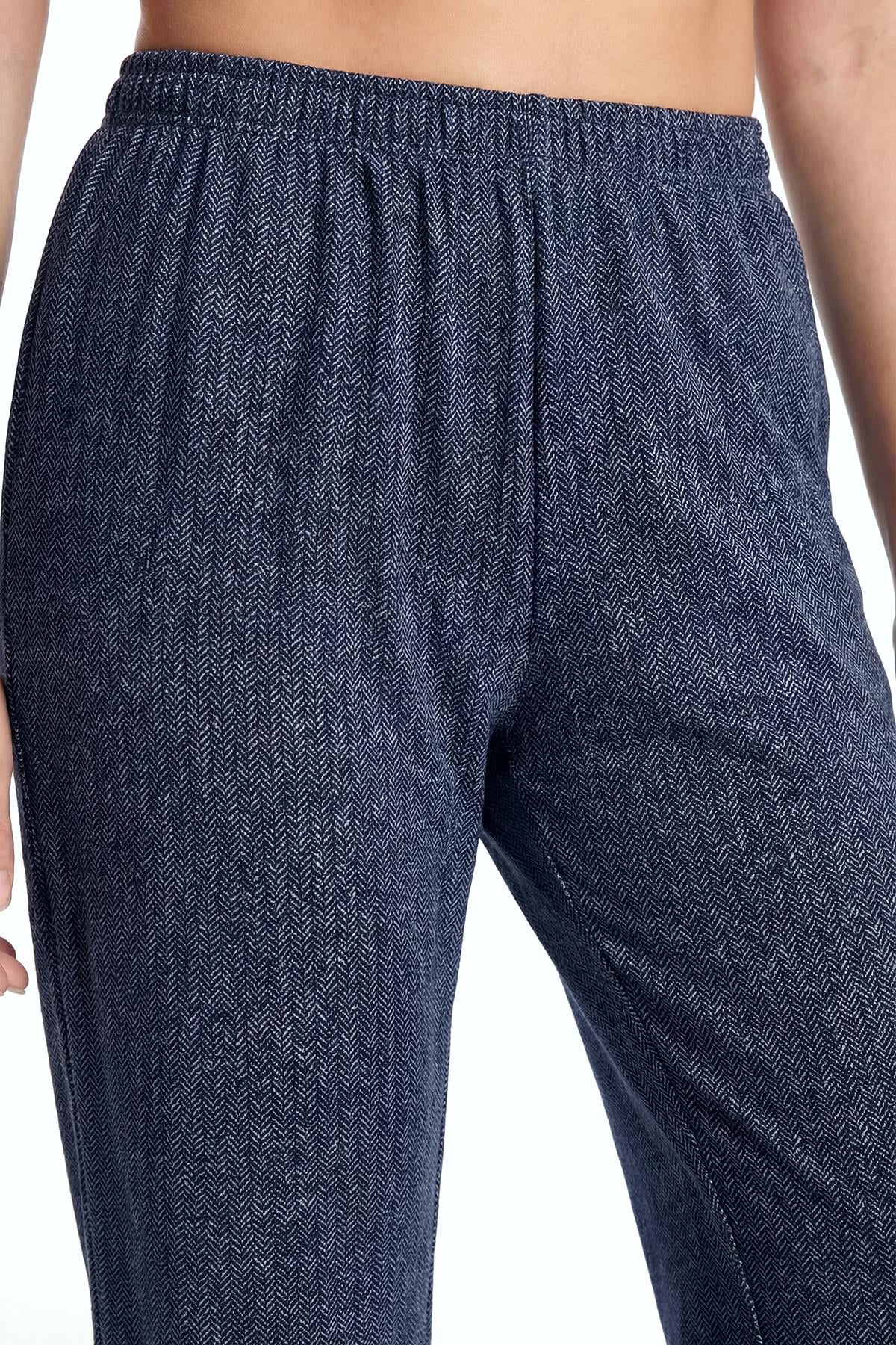 Akbeniz Kadın Lacivert Büyük Beden Cepli Pijama Altı