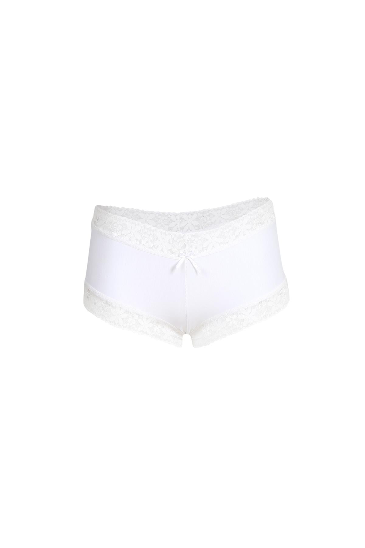 Akbeniz Kadın Pamuklu 2li Boxer Beyaz 40265