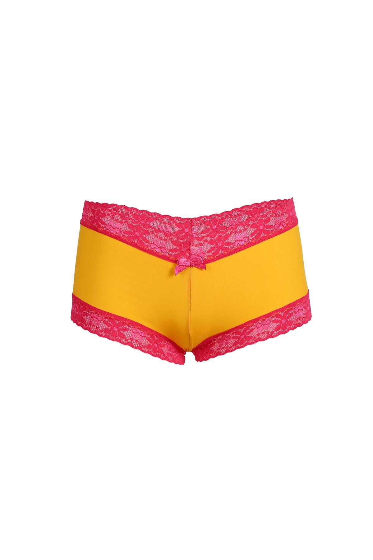 Akbeniz Kadın Pamuklu 2li Boxer Sarı 40265