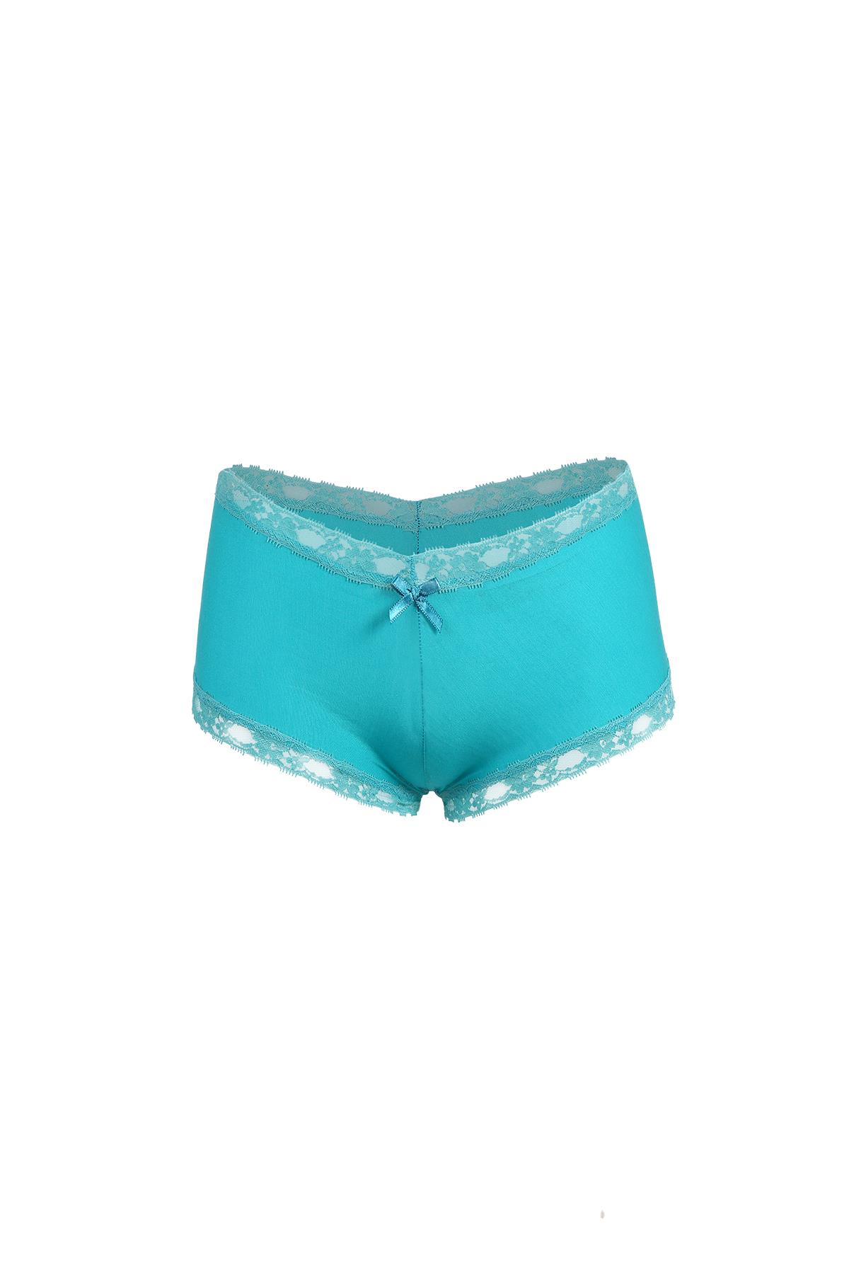 Akbeniz Kadın Pamuklu 2li Boxer Turkuaz 40265
