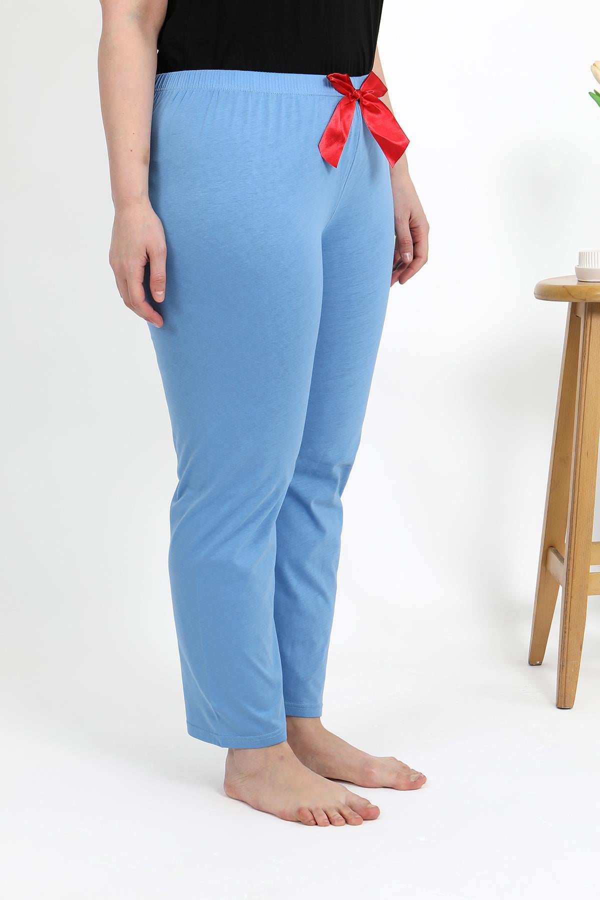 Akbeniz Kadın Pamuklu Büyük Beden Alt Pijama 27559 Mavi