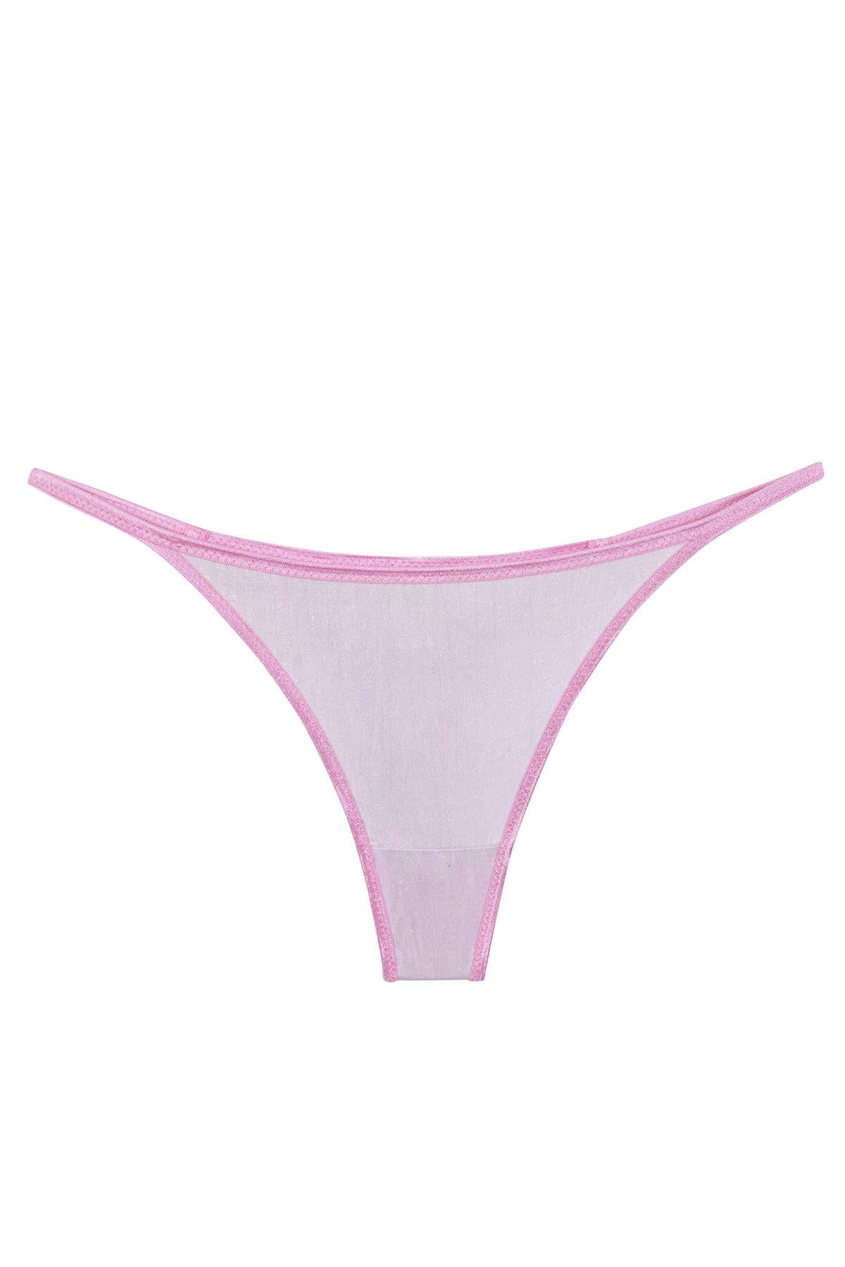 Akbeniz Kadın Pembe Transparan 2li Tanga Slip