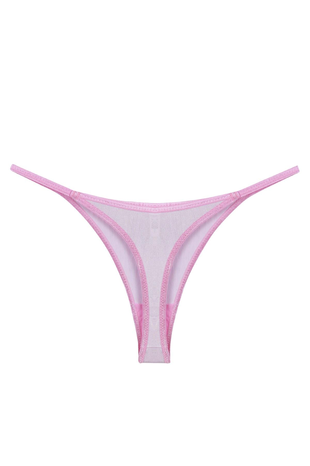 Akbeniz Kadın Pembe Transparan 2li Tanga Slip