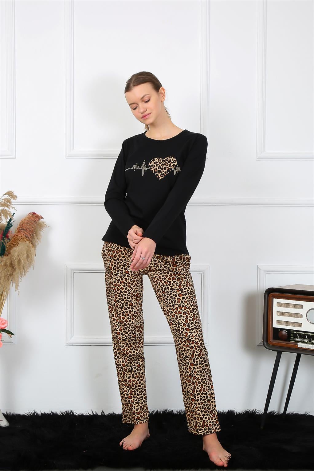 Akbeniz Kadın Penye Uzun Kol Pijama Takım 4129