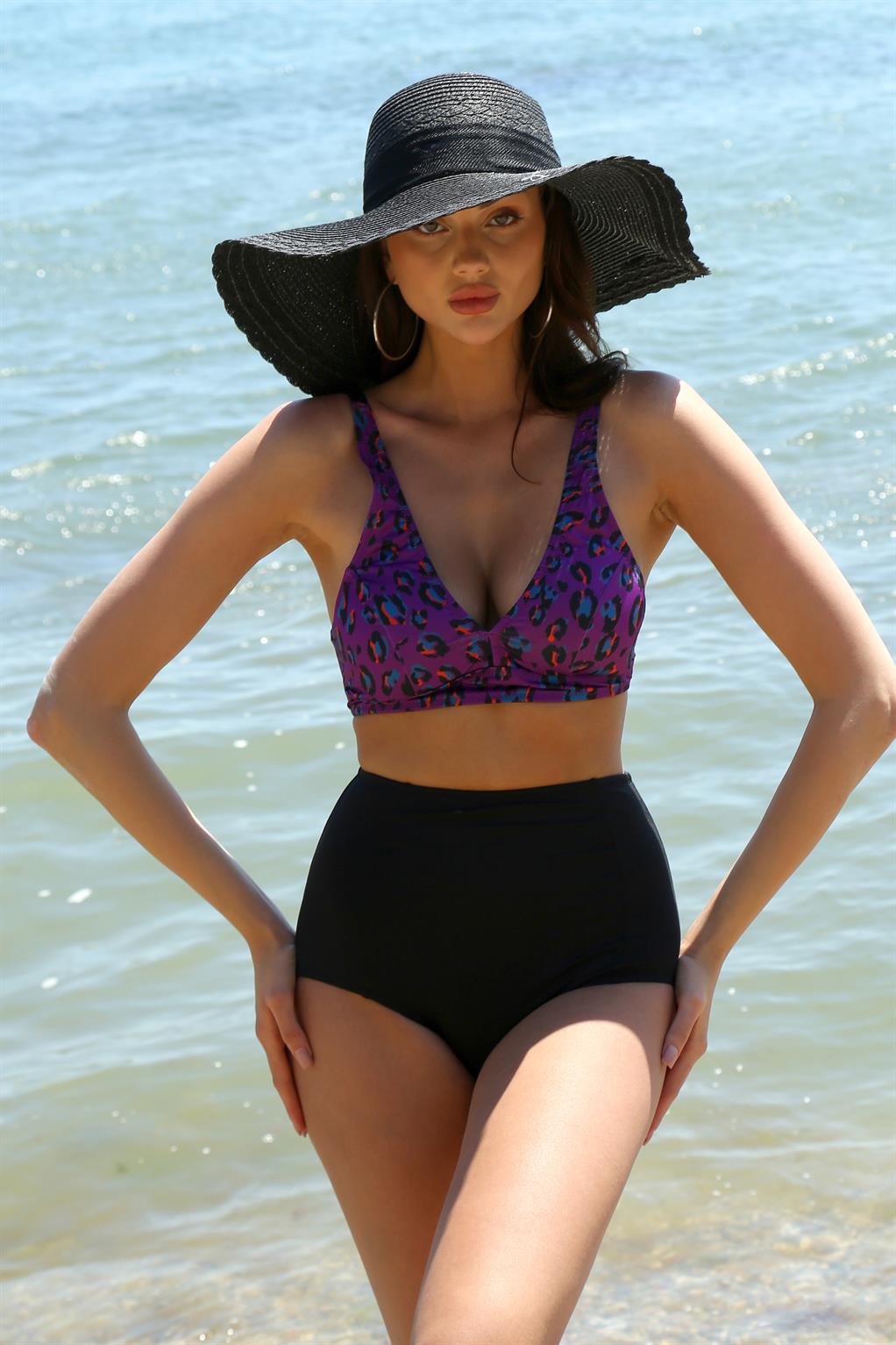 Akbeniz Kadın Toparlayıcı Mor Bikini 35007