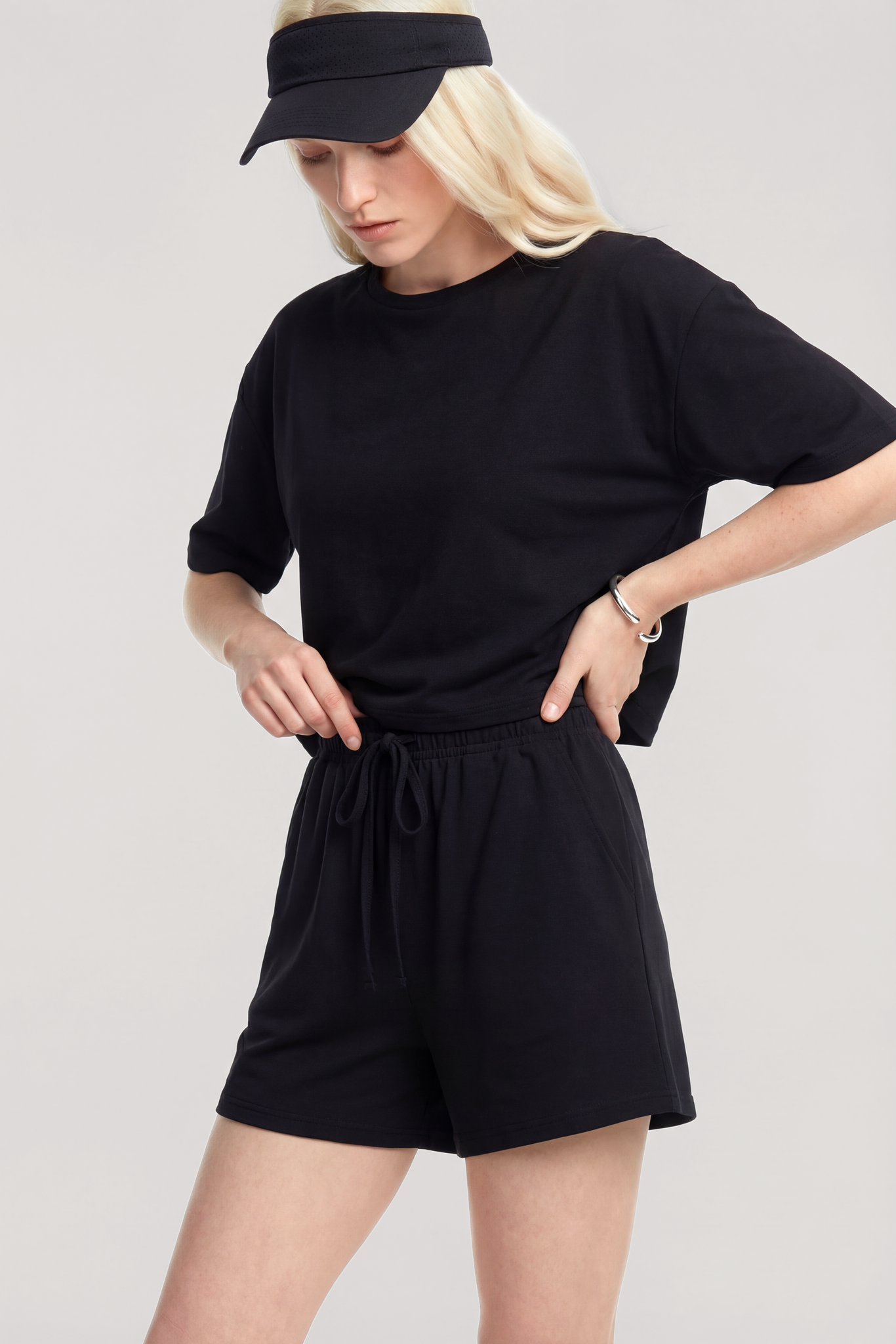 Akbeniz Kısa Kollu Şortlu Pijama Takımı Siyah