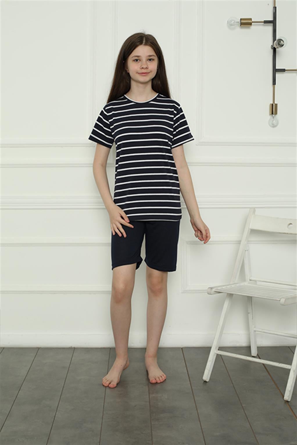 Akbeniz Kız Çocuk Penye Şortlu Pijama Takım 20407