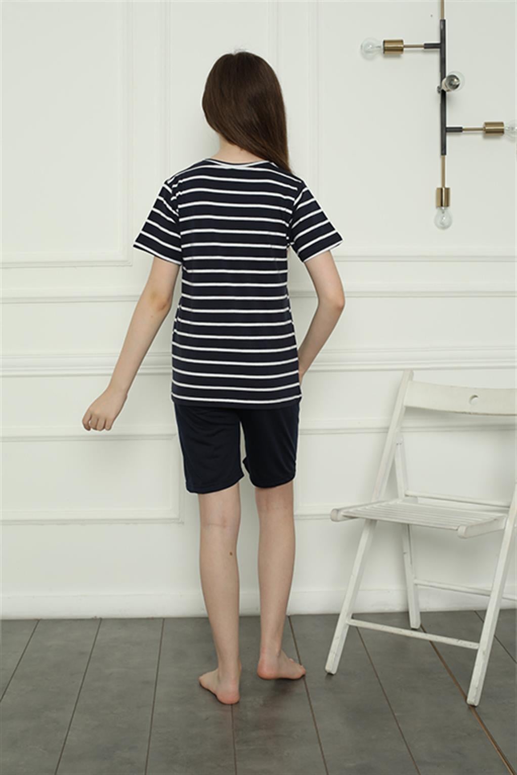 Akbeniz Kız Çocuk Penye Şortlu Pijama Takım 20407