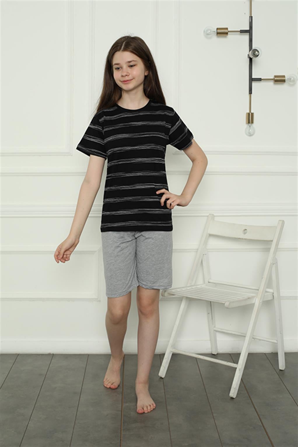 Akbeniz Kız Çocuk Penye Şortlu Pijama Takım 20405