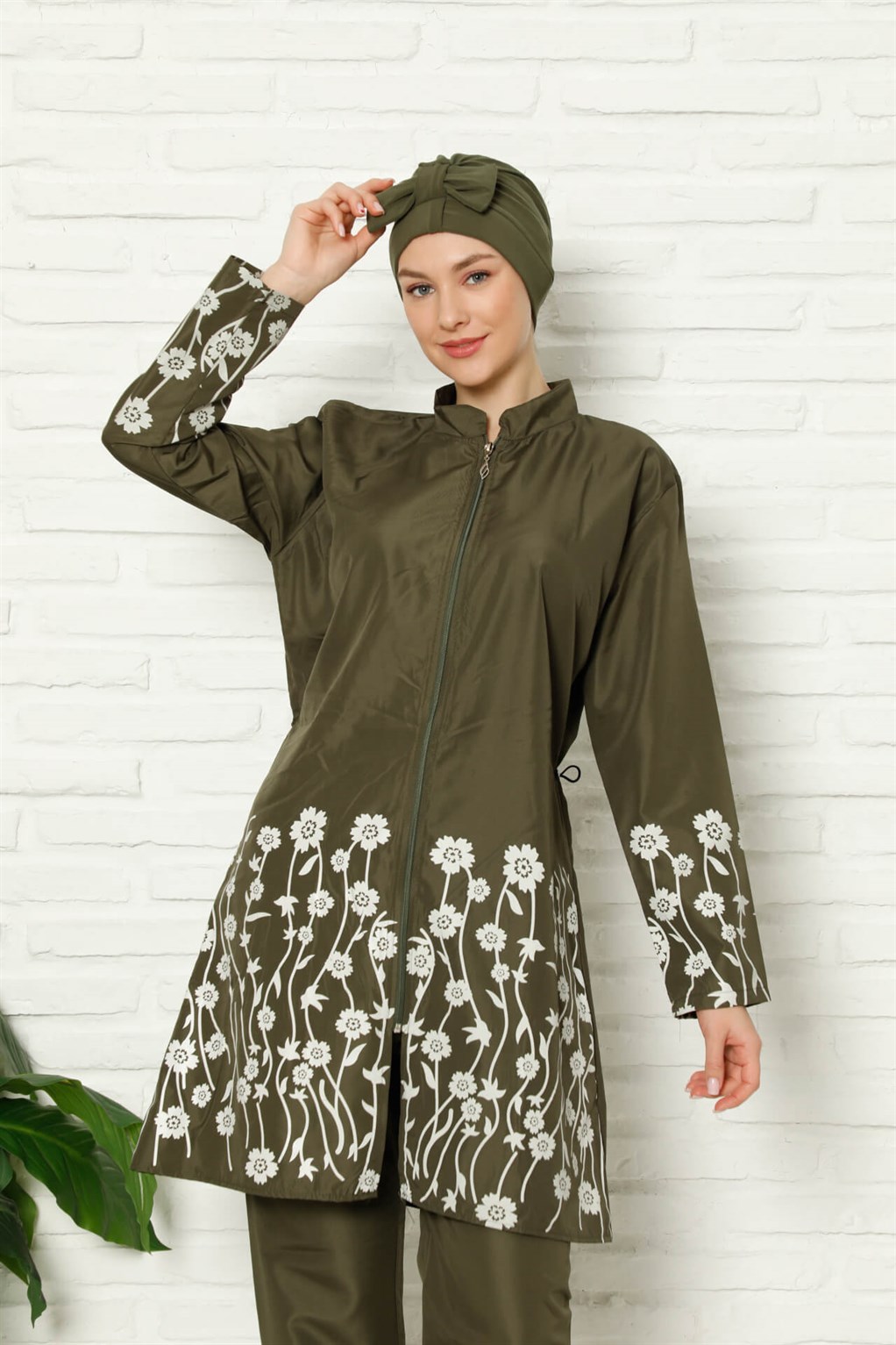 Akbeniz Tam Tesettür Çiçek Baskılı Mayo 31029