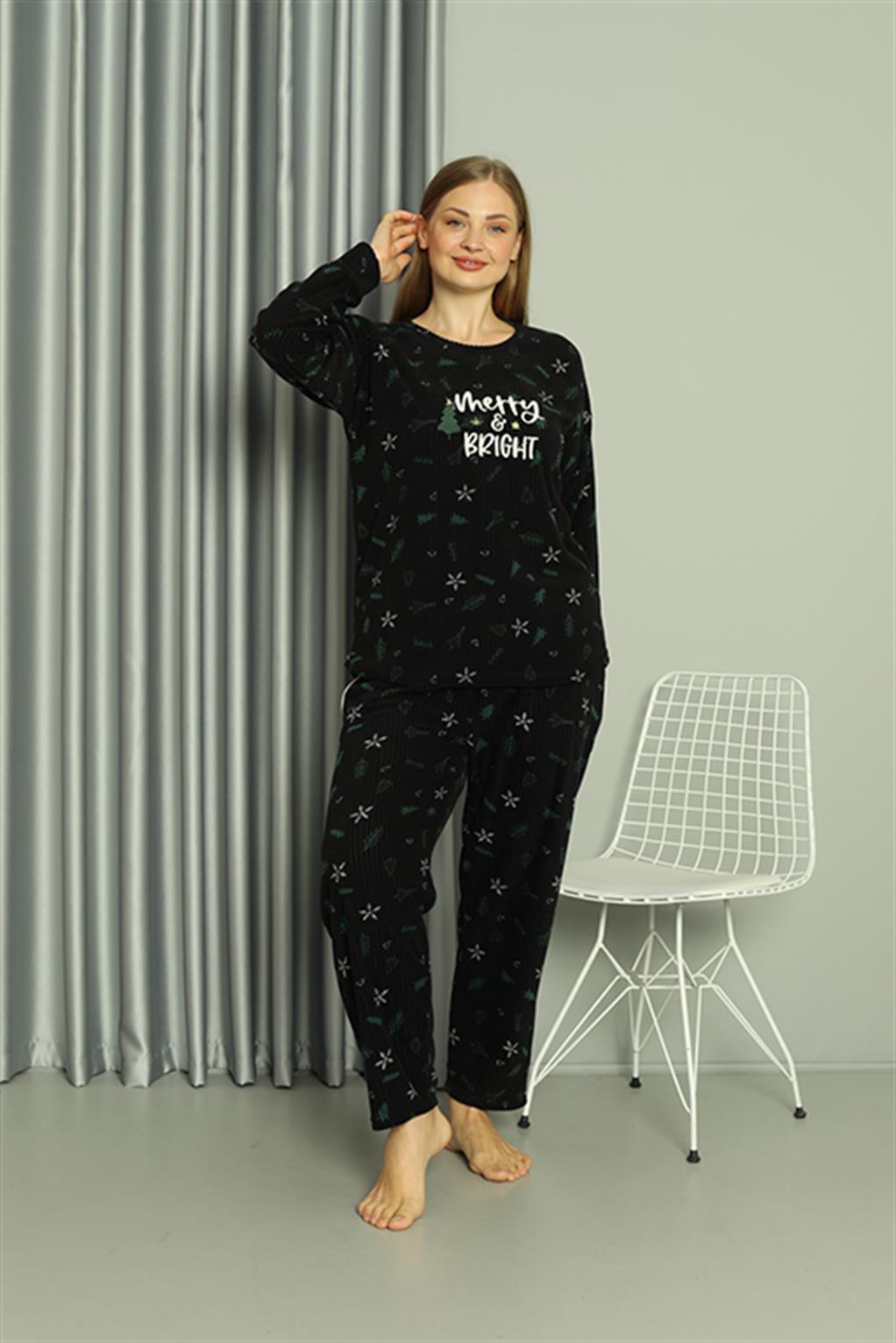 Akbeniz Welsoft Polar Kadın Büyük Beden Pijama Takımı 808043