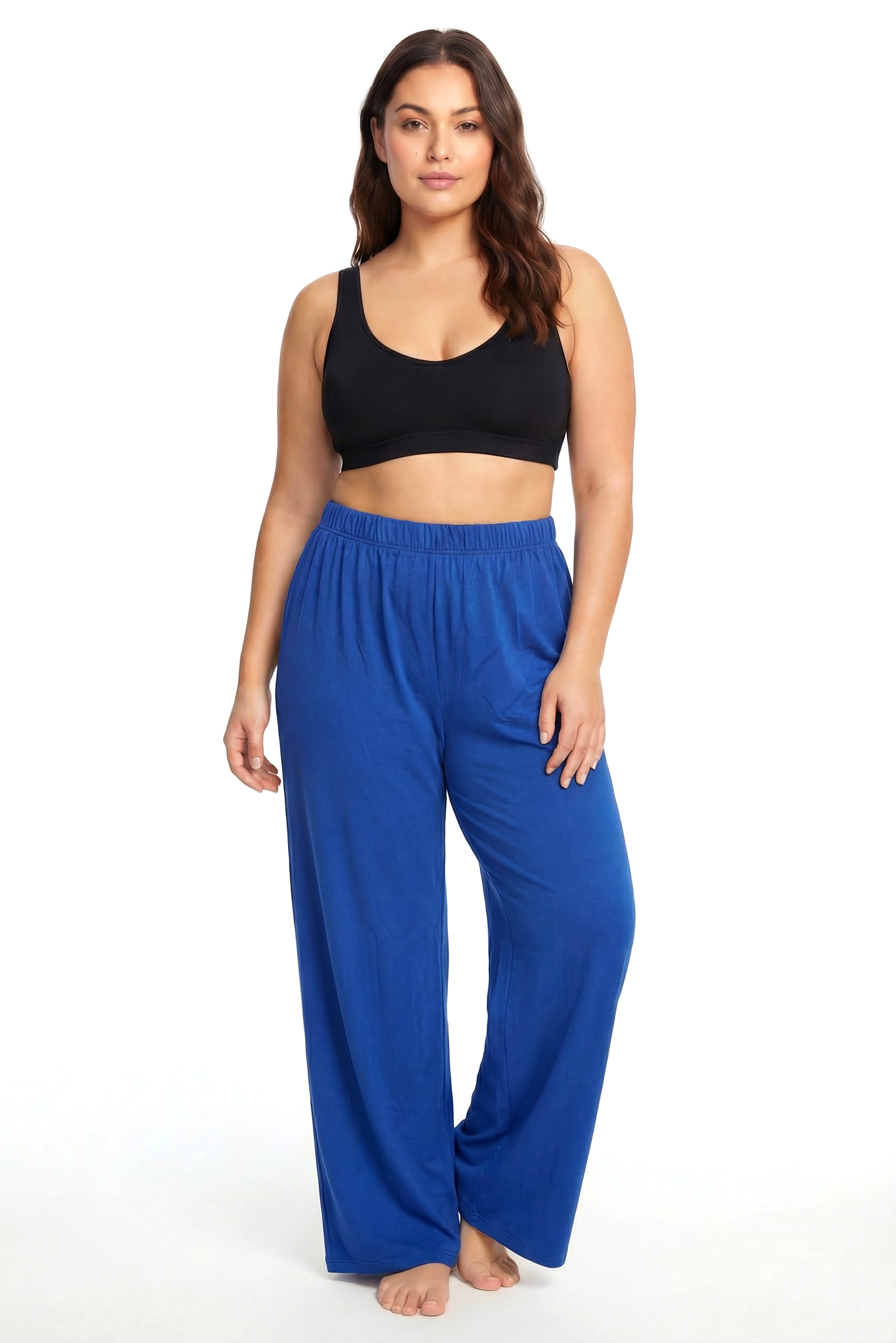 Akbeniz Kadın Bol Paça Pamuklu Pijama Altı Sax