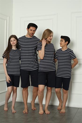 Akbeniz Aile Penye Şortlu Pijama Takım (anne - kız ) 50117 Ayrı Ayrı Satılır . Fiyatları Farklıdır